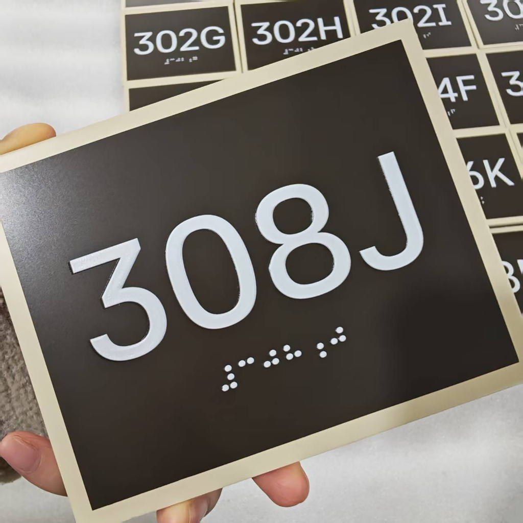Building interior wall signs custom ADA standard braille signs way-finding acrylic plate directional signs