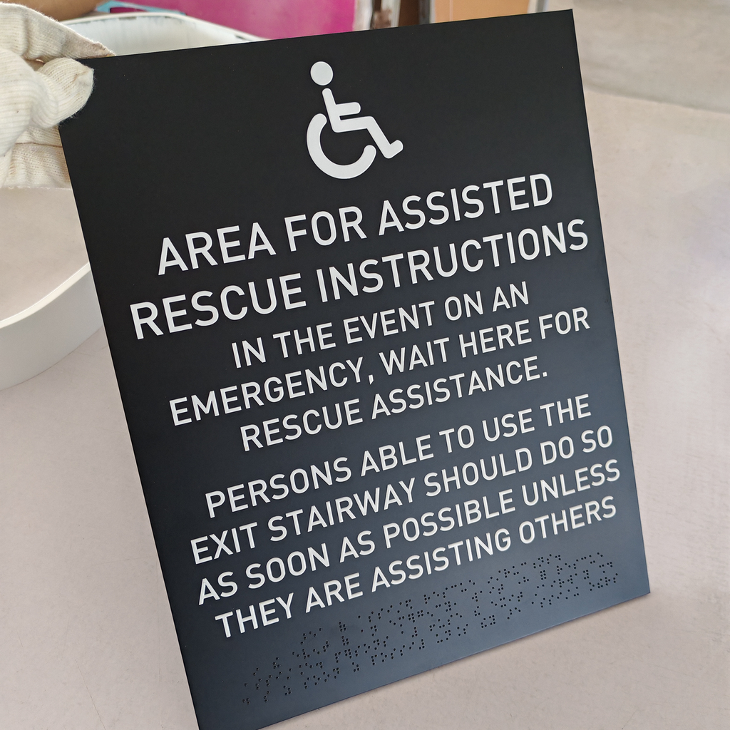 Painted acrylic plate sign ADA standard braille signs building indoor directional braille plates