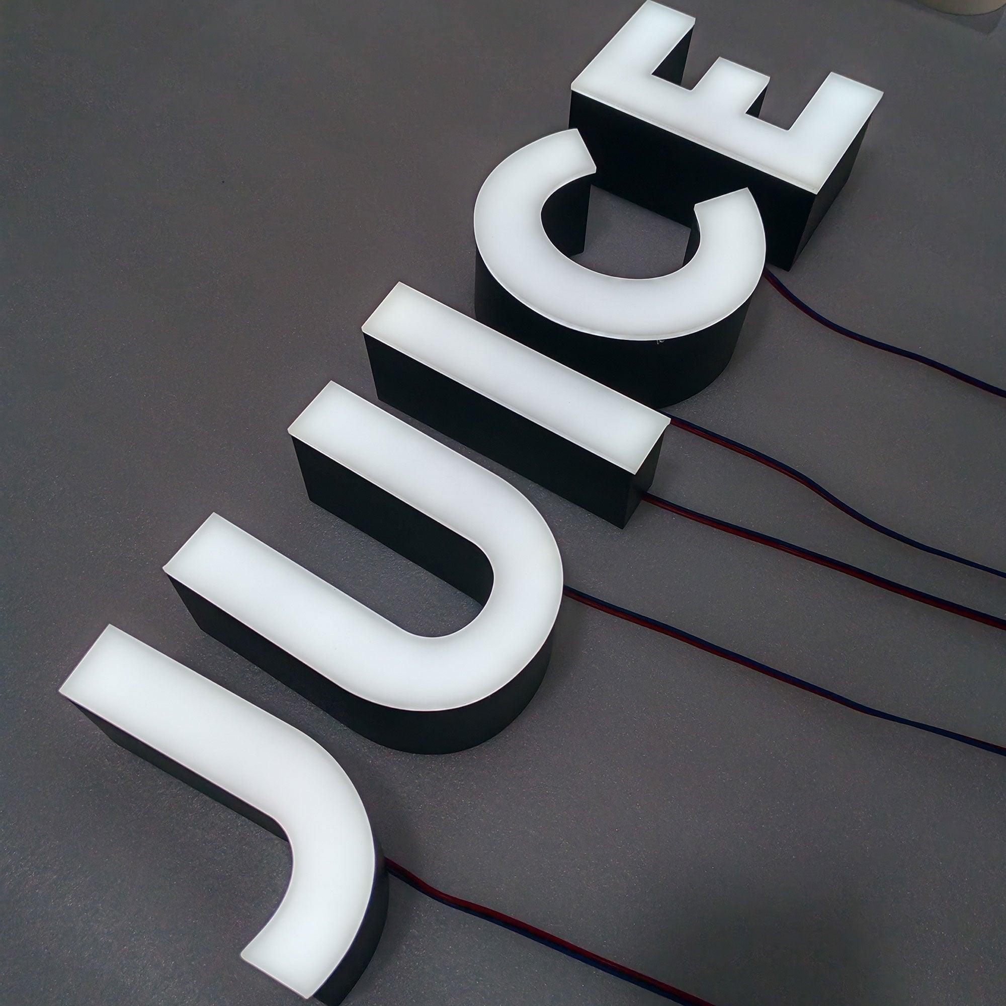 Storefront signage custom led frontlit sign outdoor wall face-lit channel letters sign