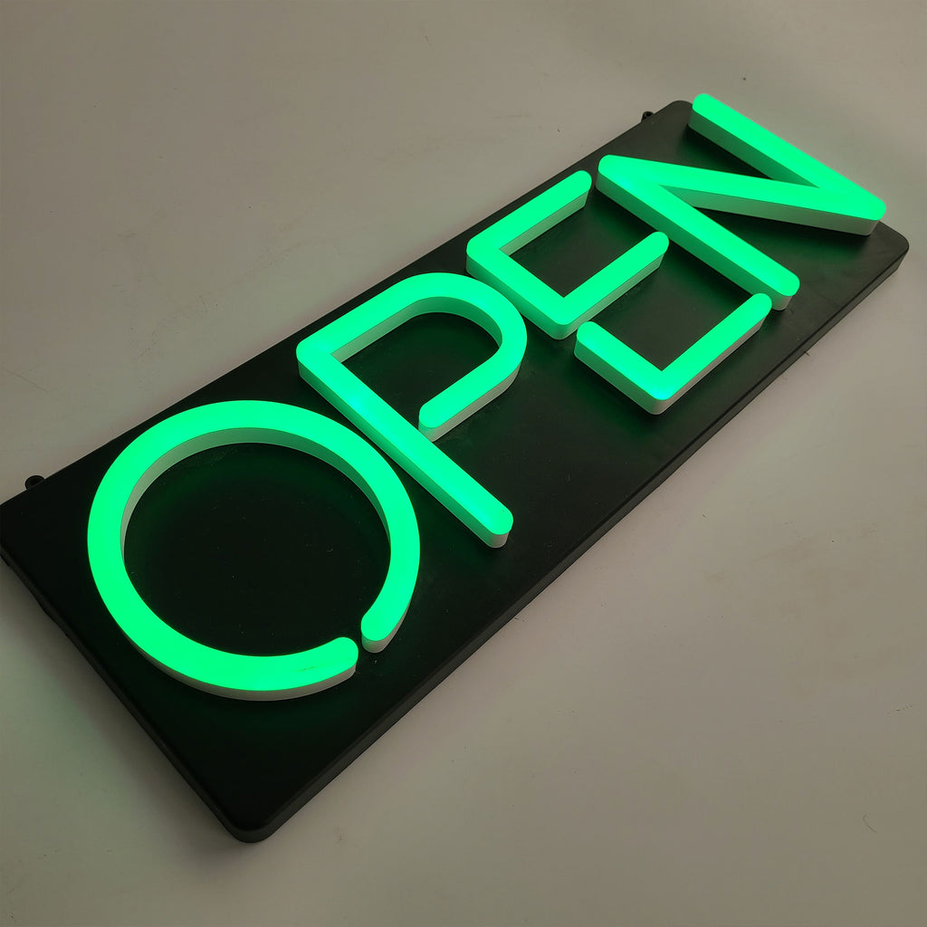 Store front restaurants retail shop custom open sign business led acrylic neon signboard