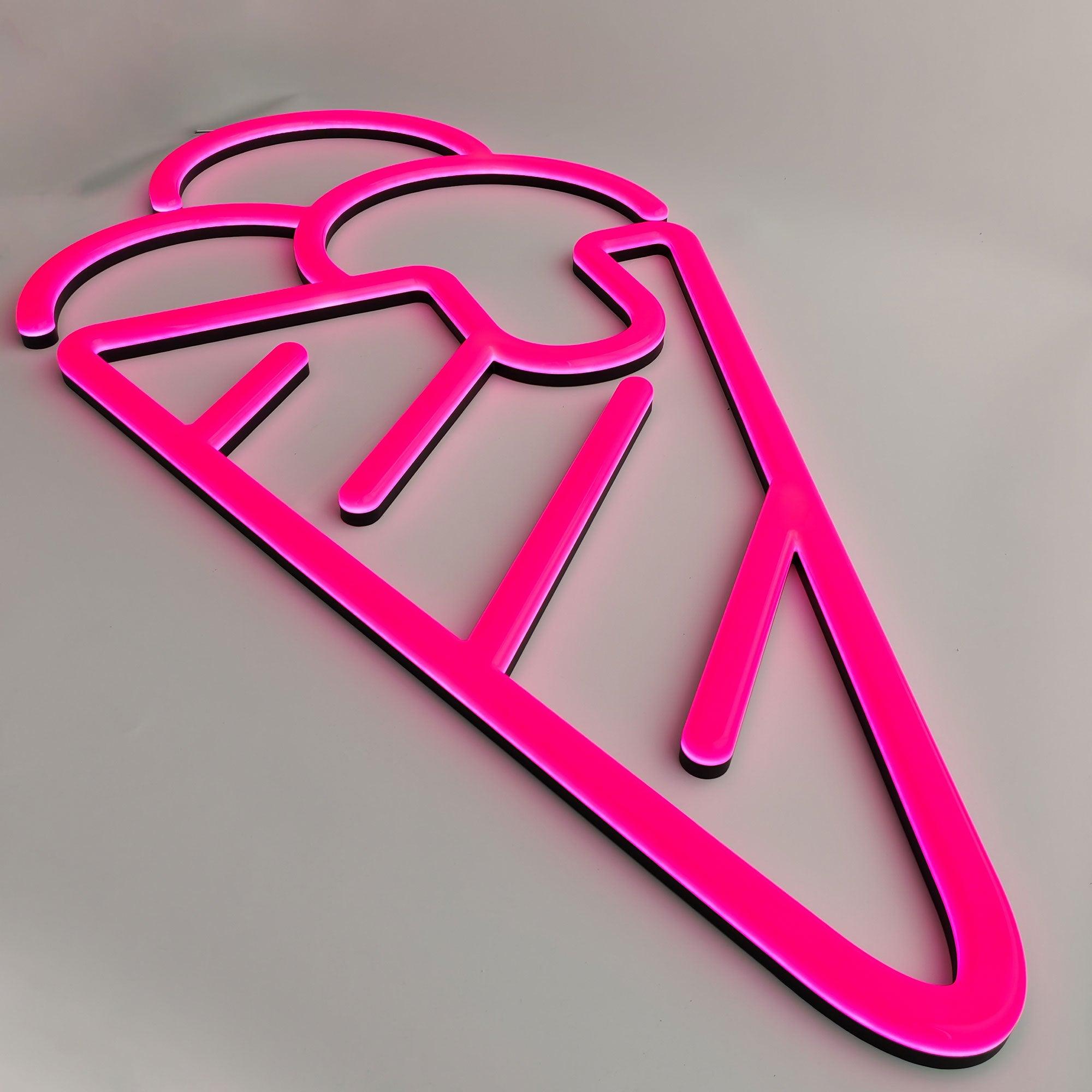 Custom business decor sign indoor wall mounted led acrylic neon sign ice cream shop led sign