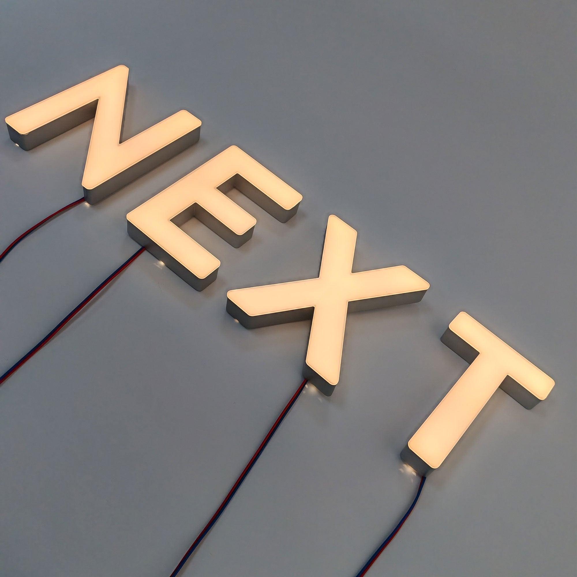 Custom indoor lobby signs 3D light up letters stainless steel rimless led channel letters sign