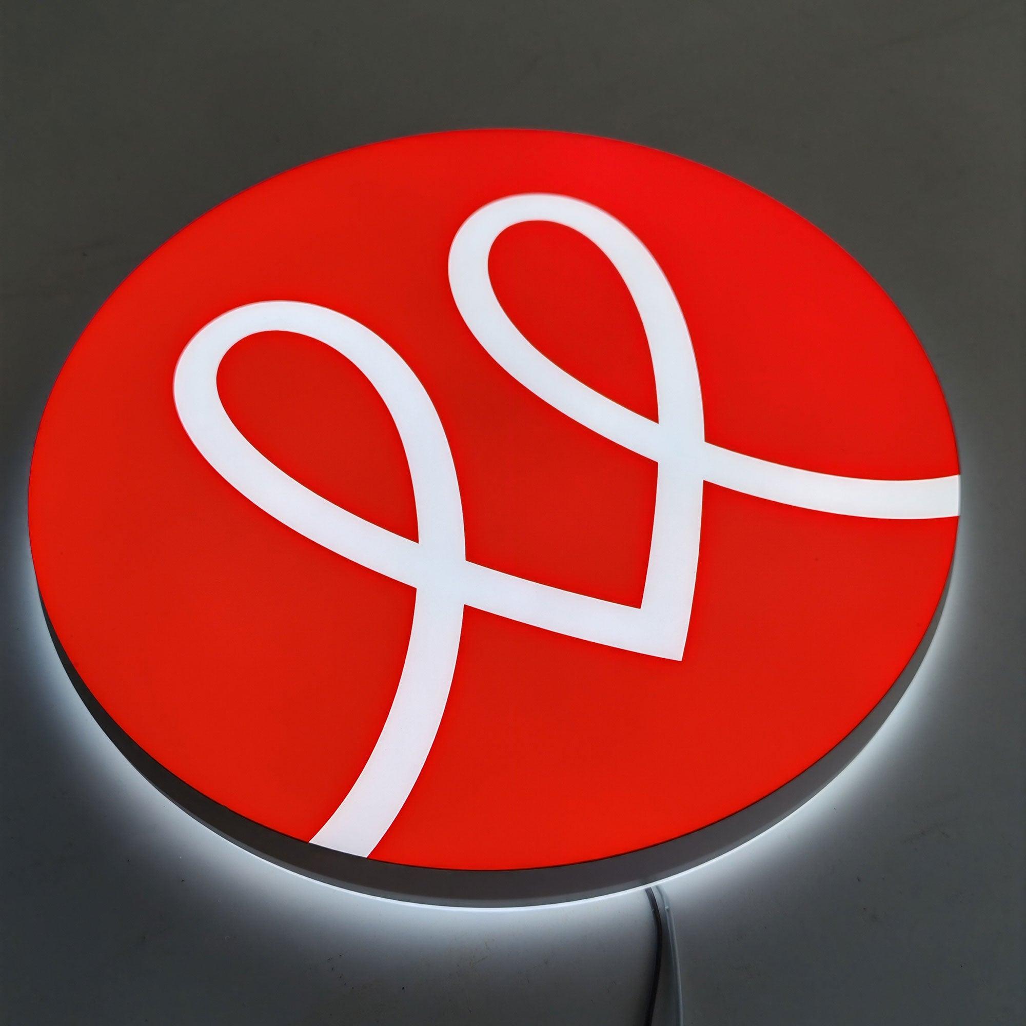 Custom shop indoor wall signs handmade acrylic double sided illuminated letters sign