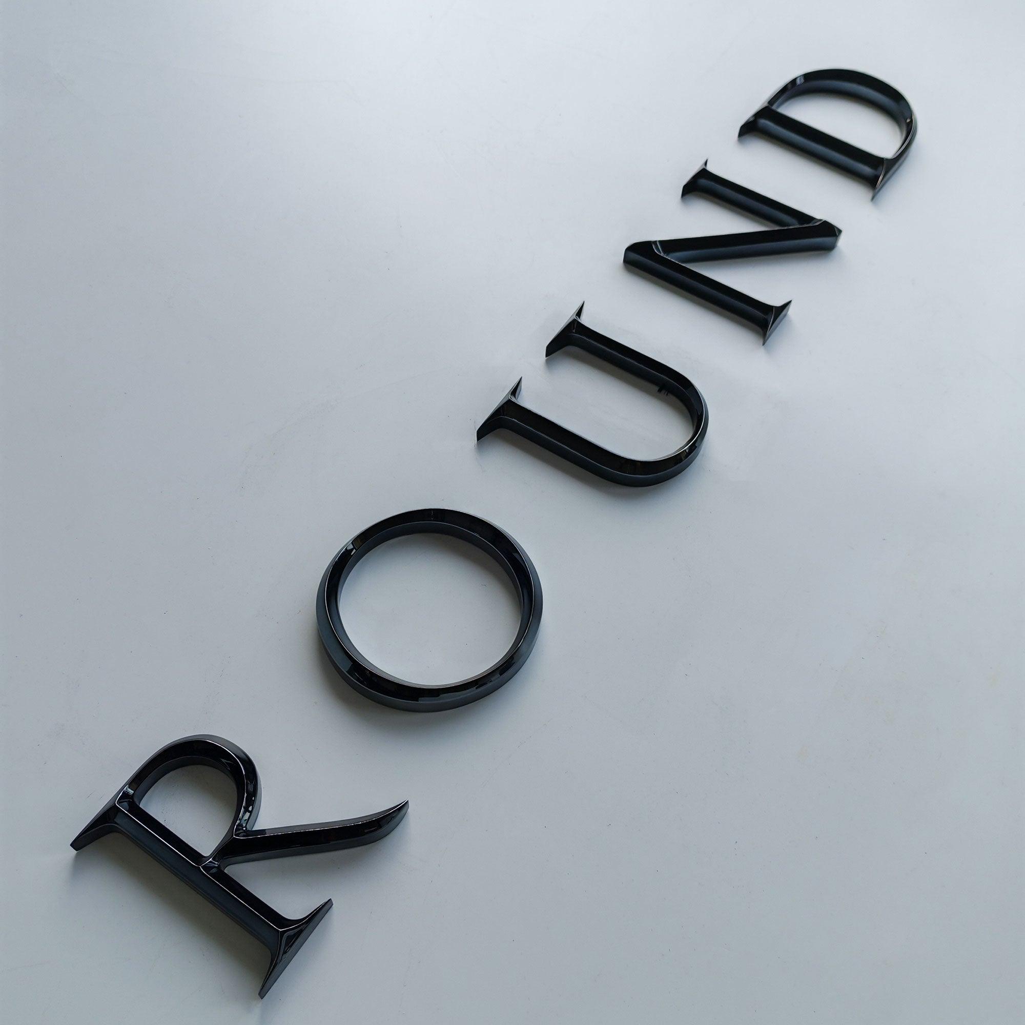 Custom wall decor beveled finish acrylic cut letters with glossy black coated company indoor reception signs