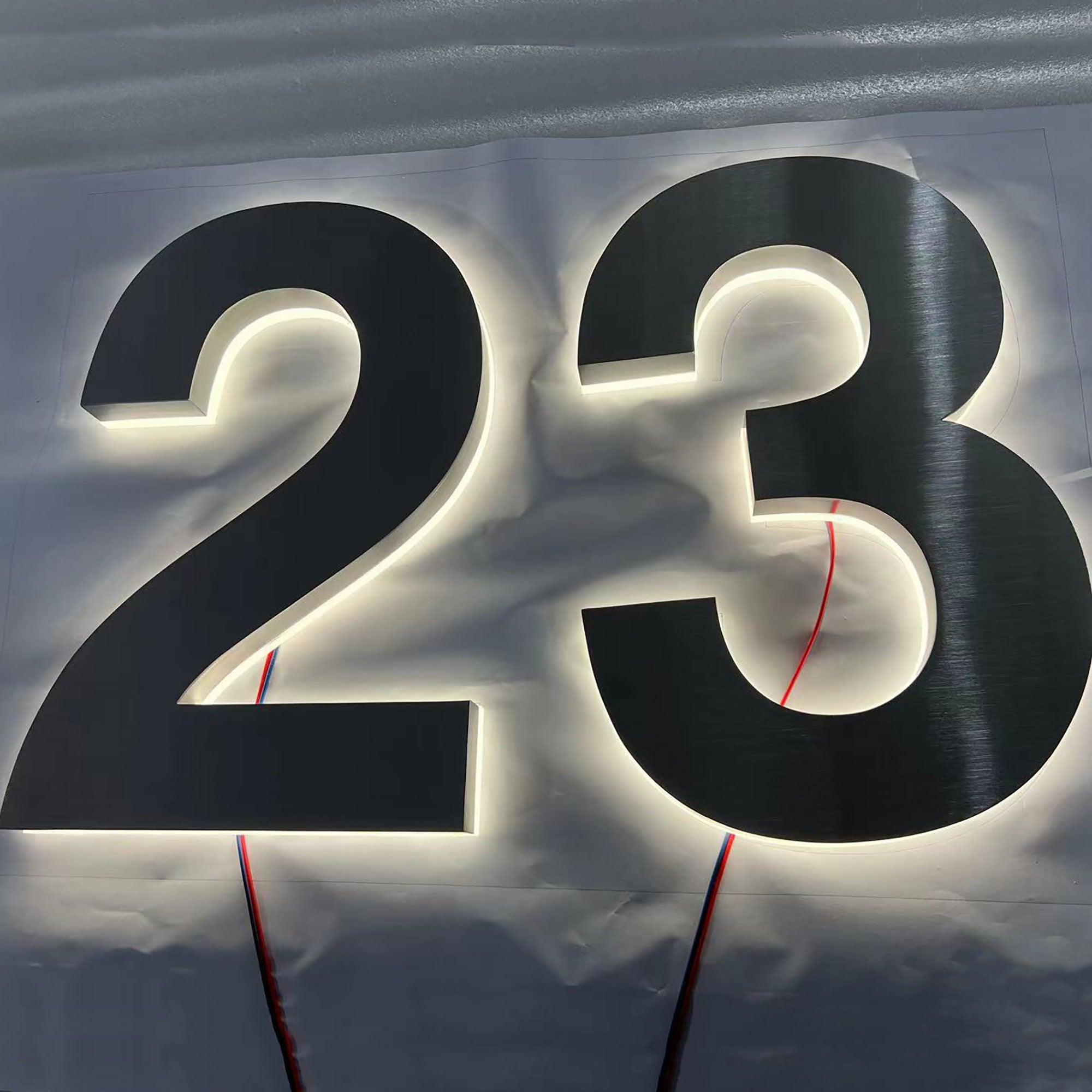 Custom led illuminated sign 3D lighted letters home address numbers led hotel room numbers signs