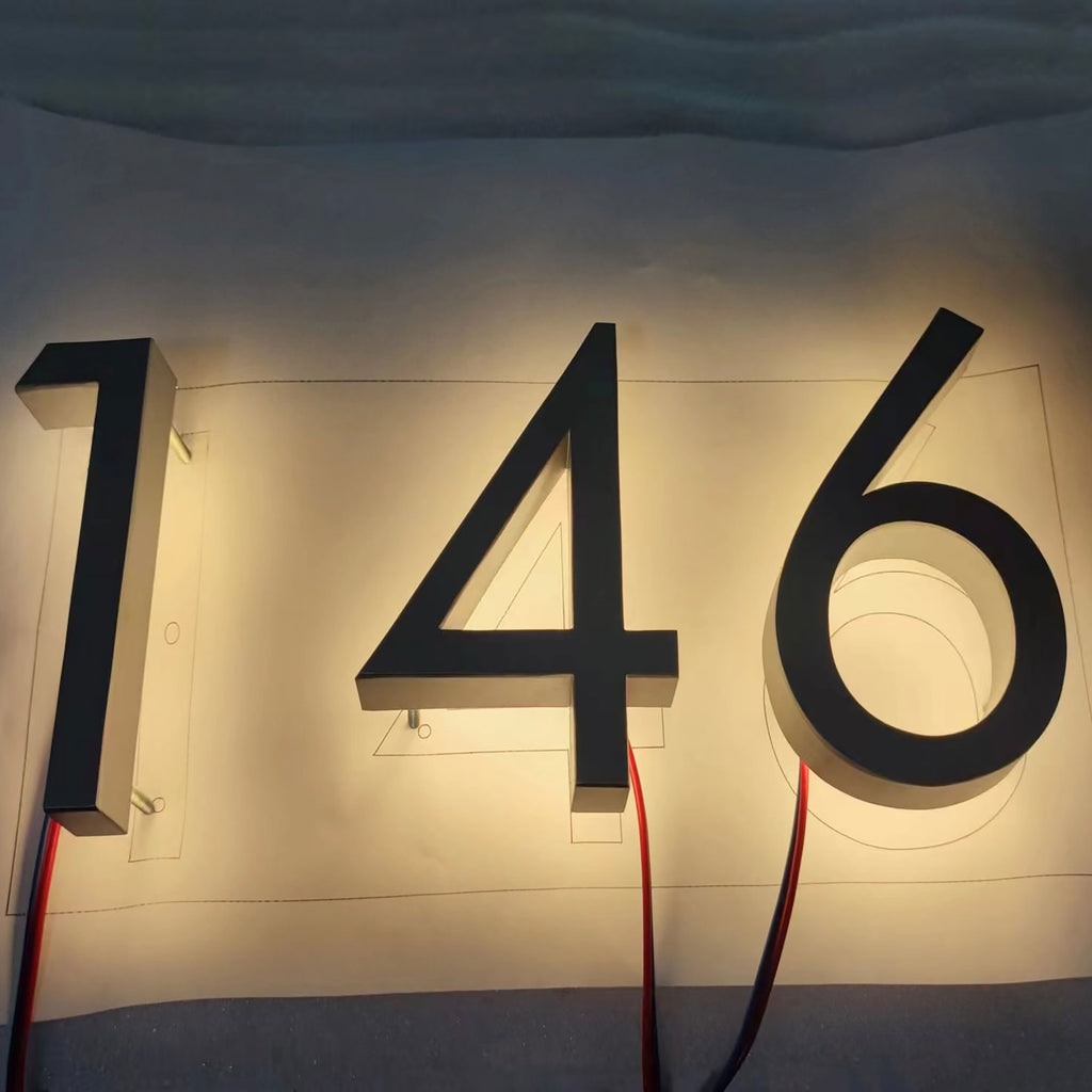 Custom door sign led backlit house numbers illuminated hotel sign