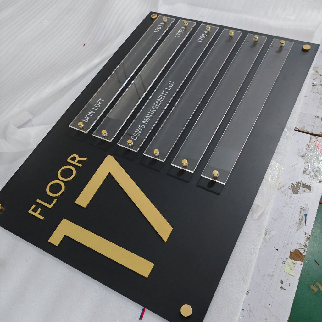 Custom office directional signs company indoor wall acrylic plate way-finding signs