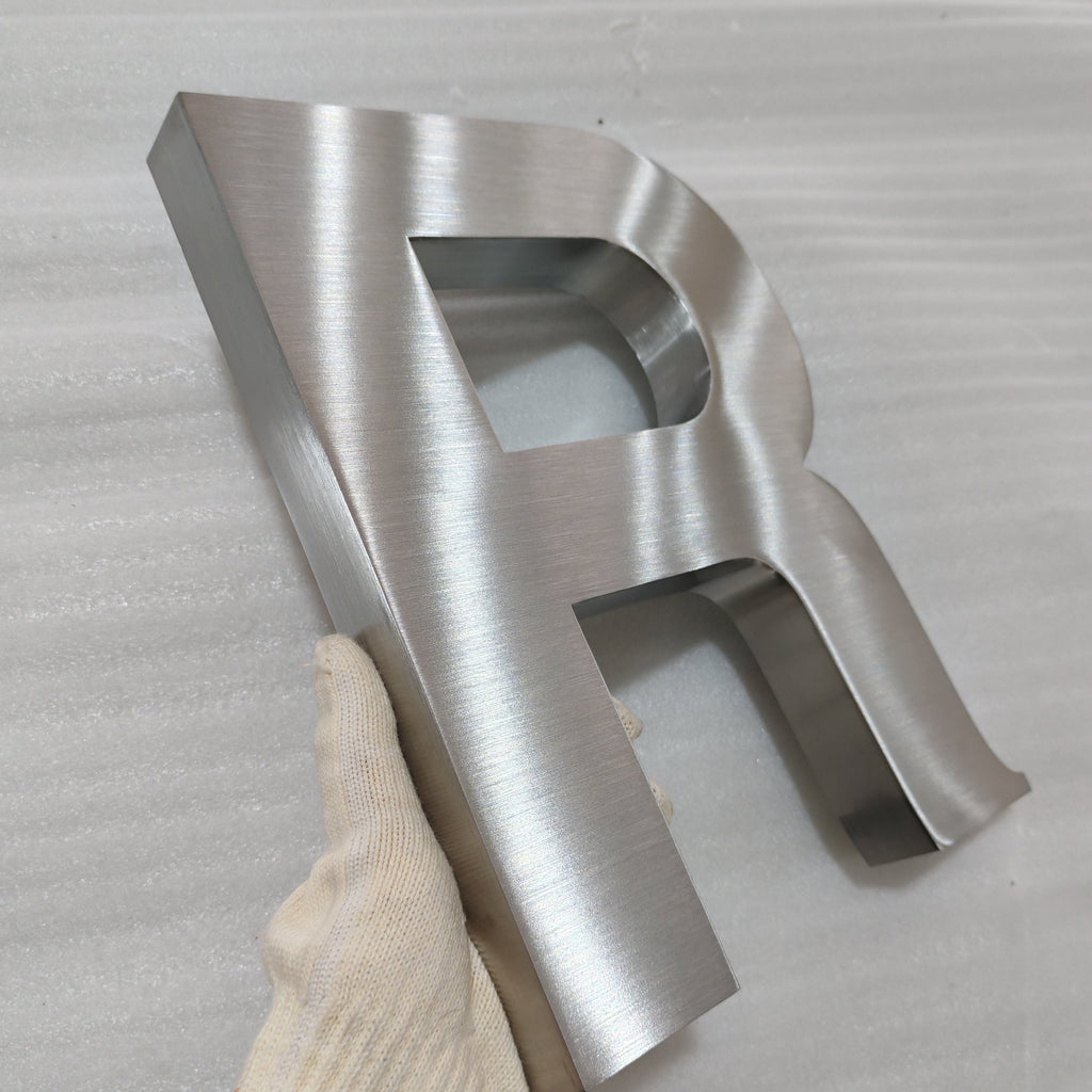 3D stainless steel lettering with brushed surface economical custom business signage option