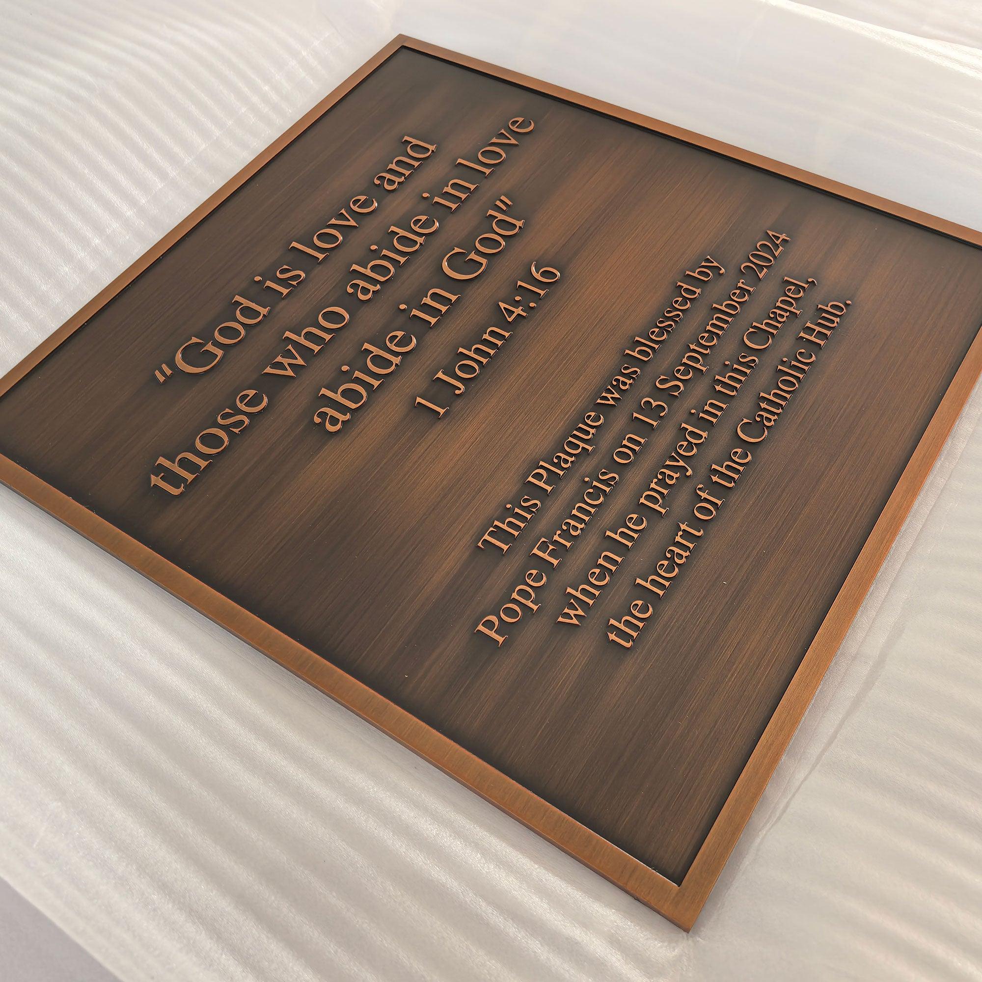 Personalized office signs company lobby wall plaque sign custom metal etched plaques