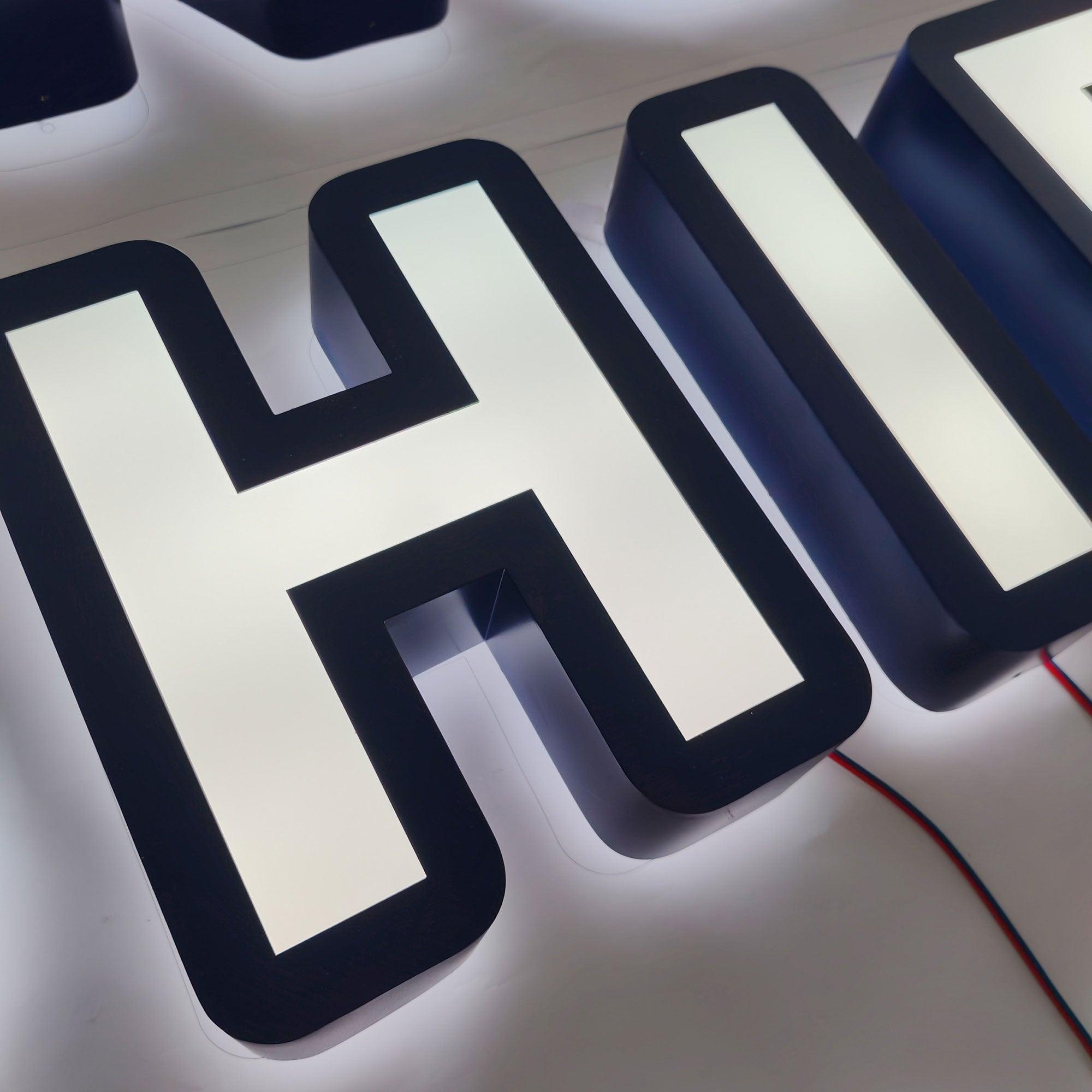 Waterproof custom shop signs double sided illuminated channel letters signs 3D lighted metal signages
