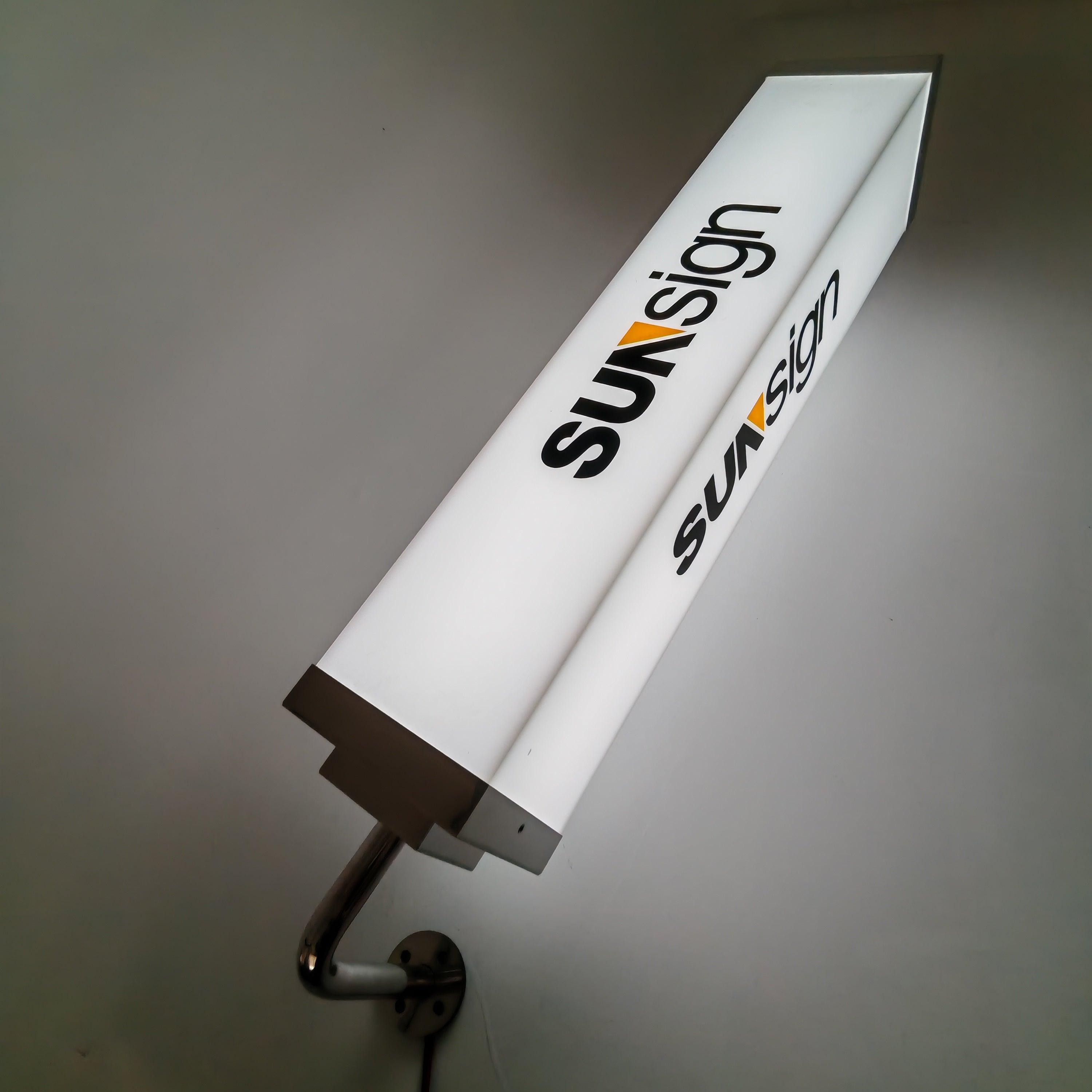 Door front wall mounted light box sign restaurants coffee shop indoor business round tube lightbox