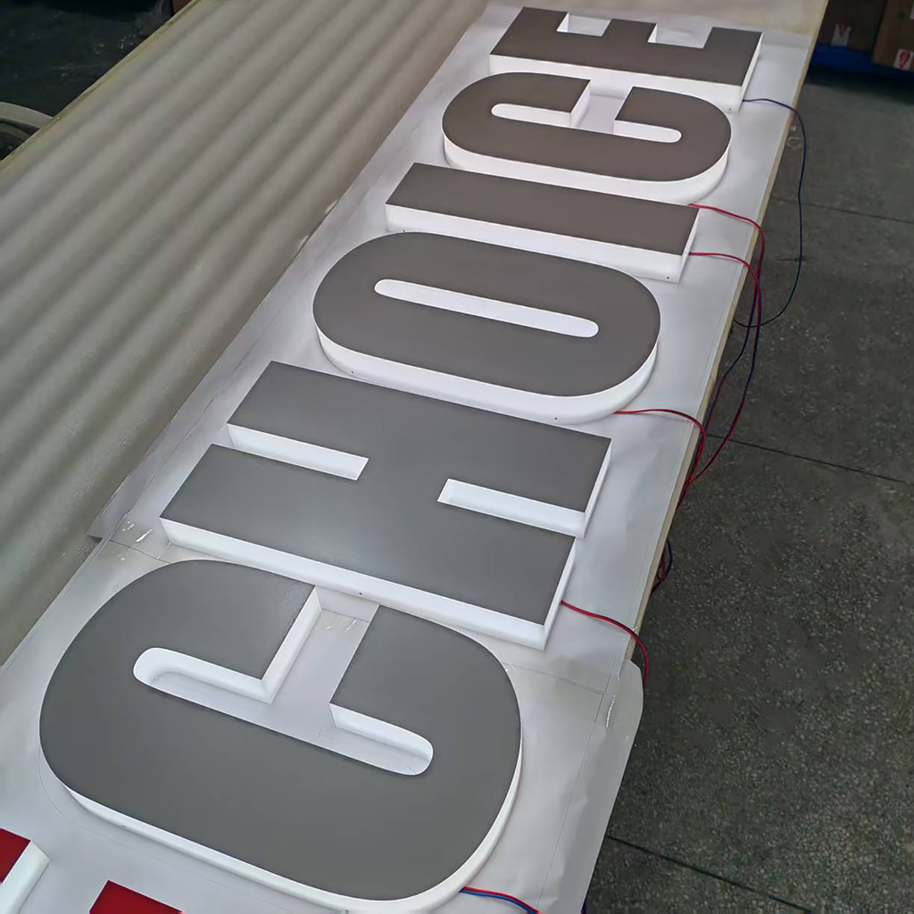 Storefront branding led signages custom full acrylic channel letters shop outdoor edge lit 3d letters sign