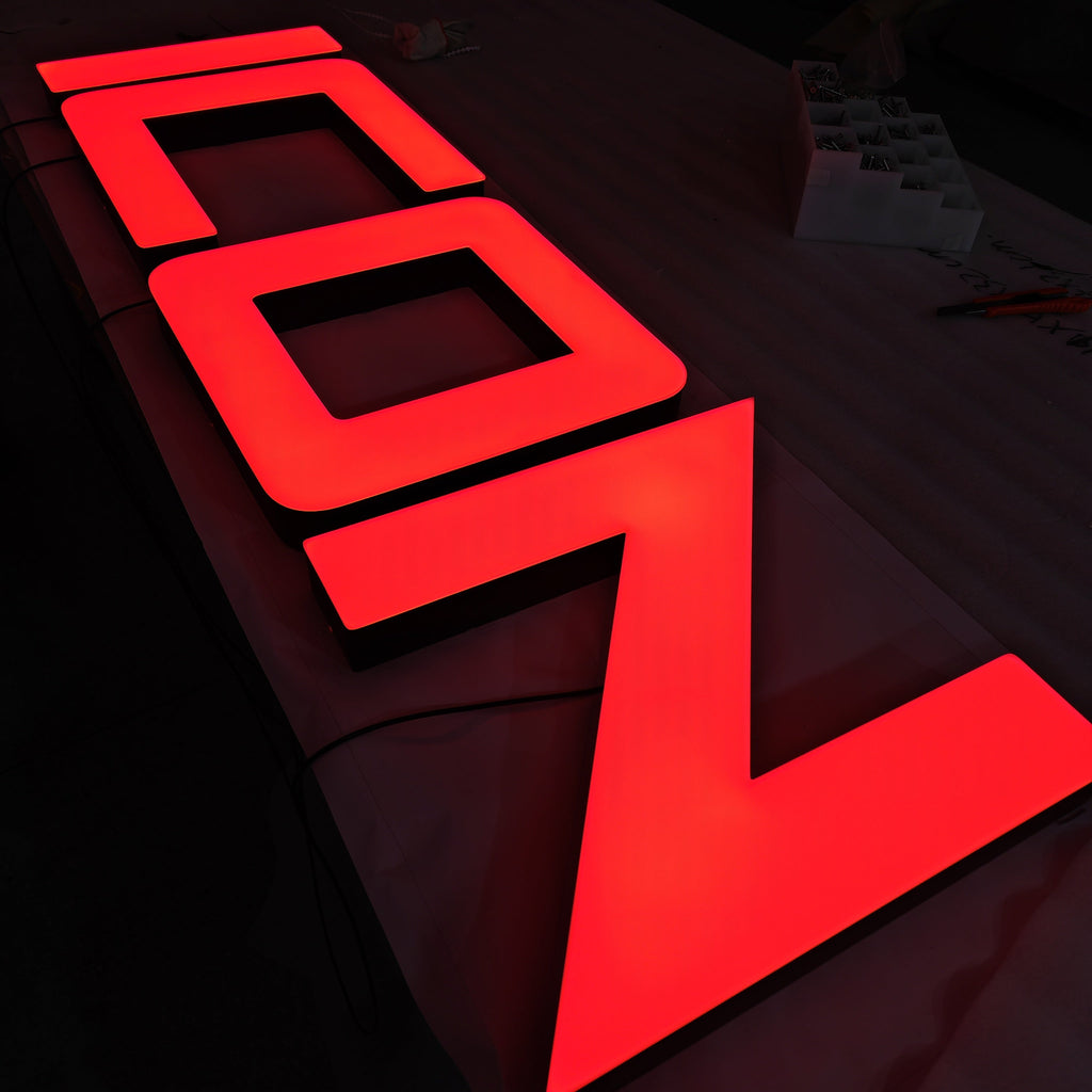 Stainless Steel Illuminated Sign 3D Exterior Building Signage Acrylic Front LED Backlighting Sign Letters