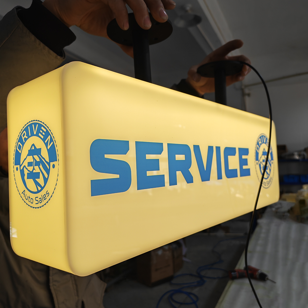 Shop indoor hanging led light box commercial UV printed acrylic full illuminated lightbox signage