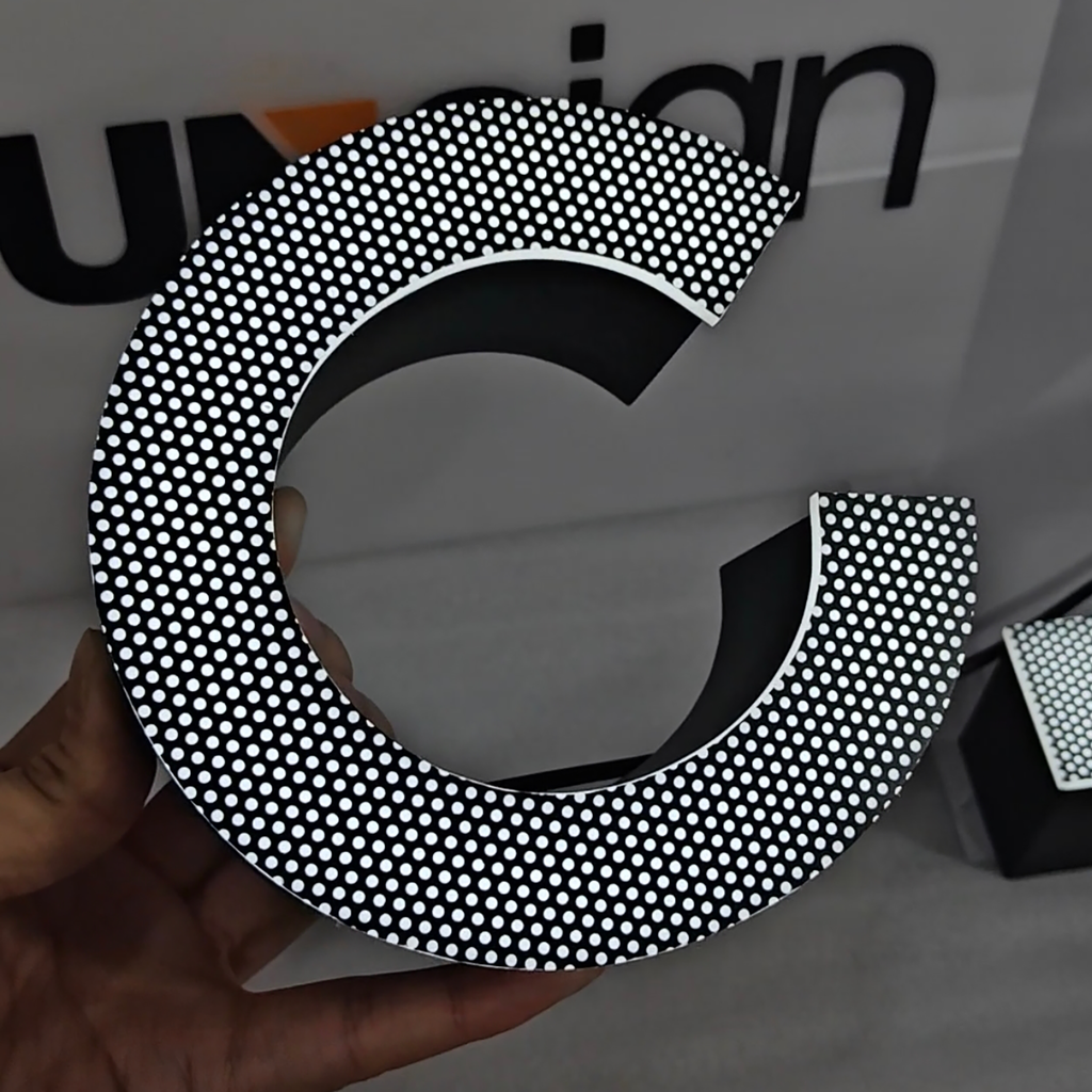 Custom led business signboard company brand logo illuminated signage frontlit 3d channel letters