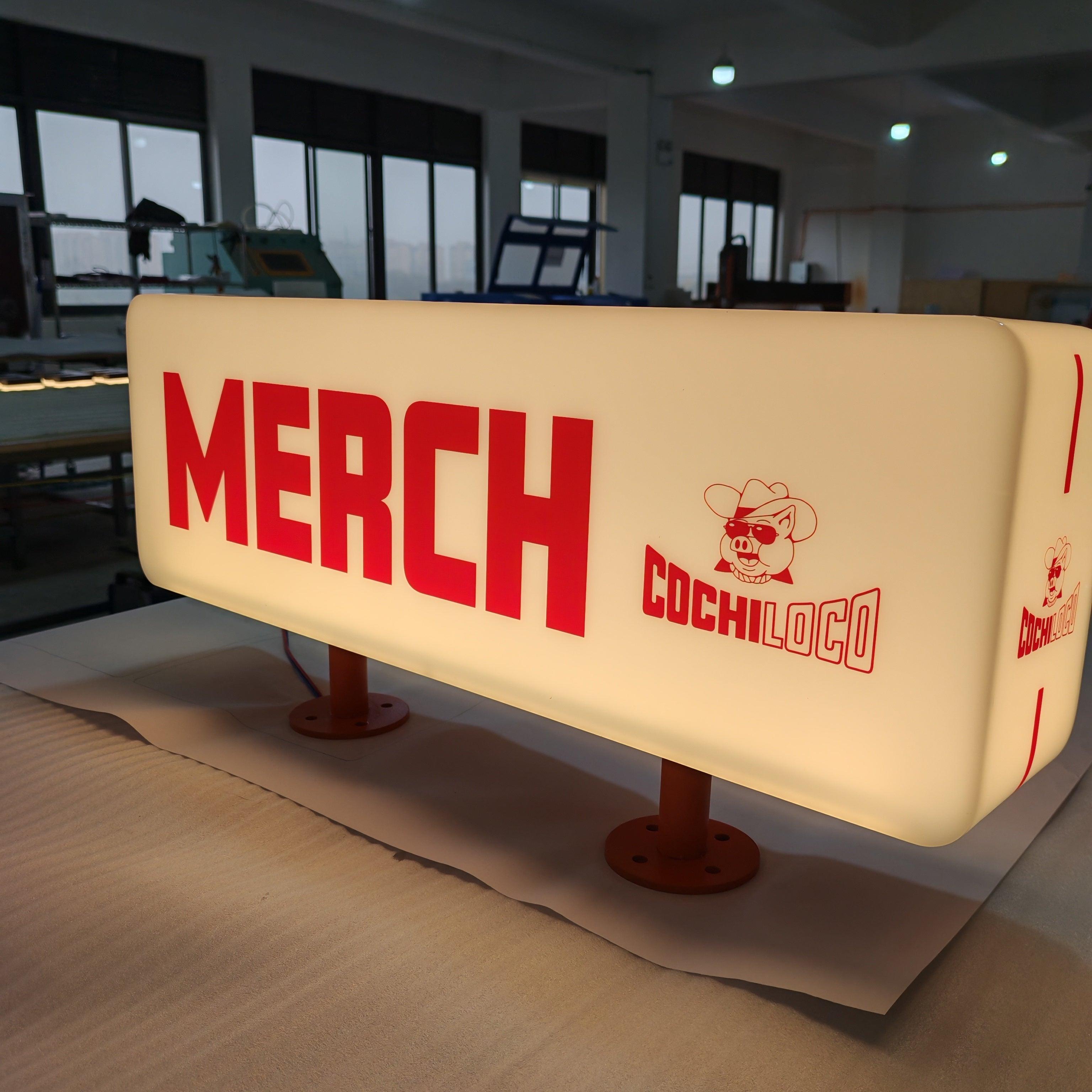 Shop indoor brand display sign custom shape acrylic full illuminated lightbox business signs