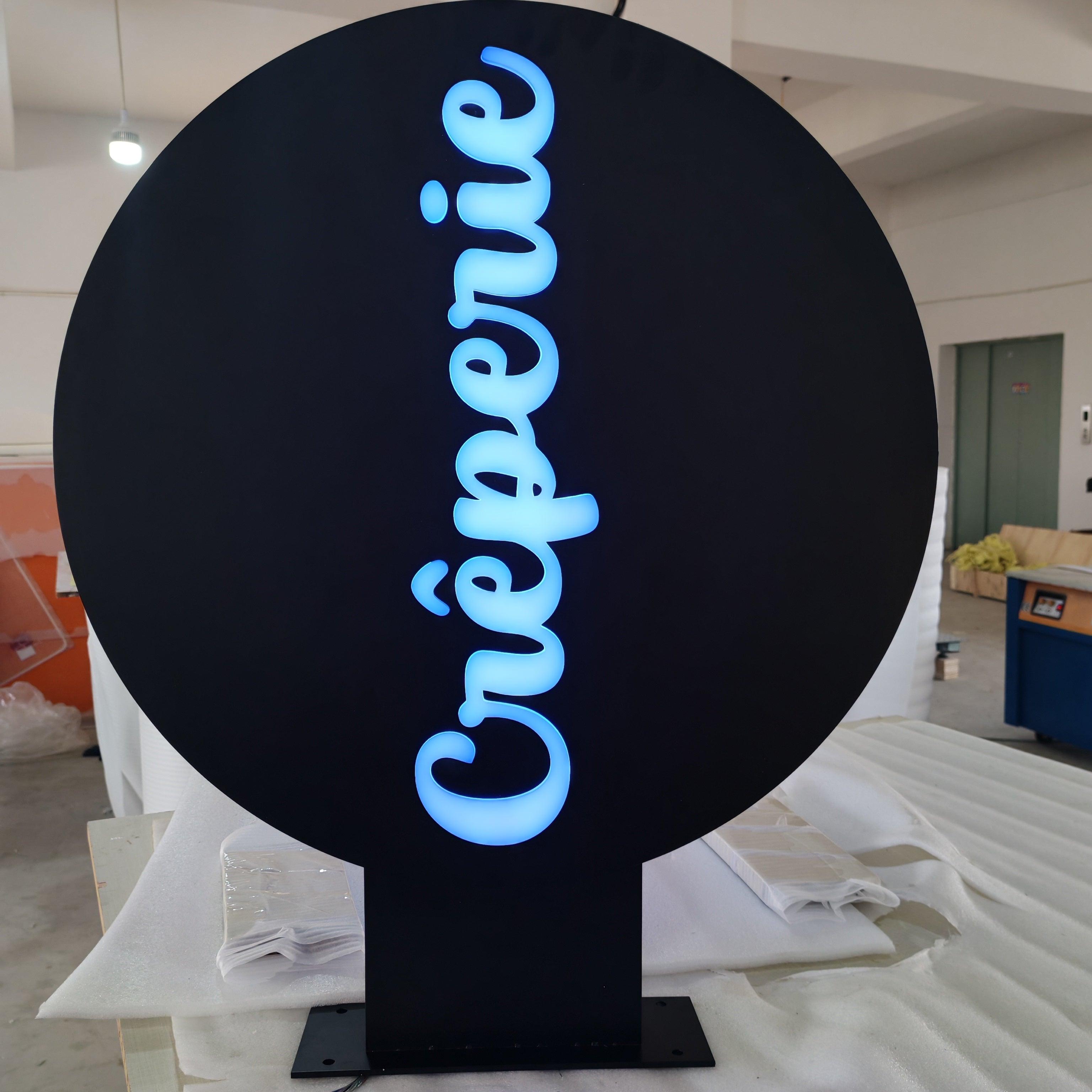 Shop front wall blade sign custom design led lightbox sign push through 3d illuminated letters