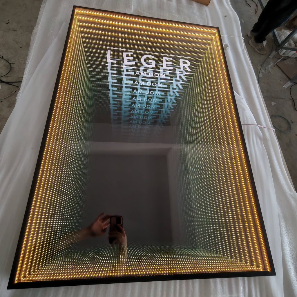 Infinity Light Box Led KTV Bar Advertising Light Boxes Sign Customized logo Multi-Layer Magical Abyss Mirror