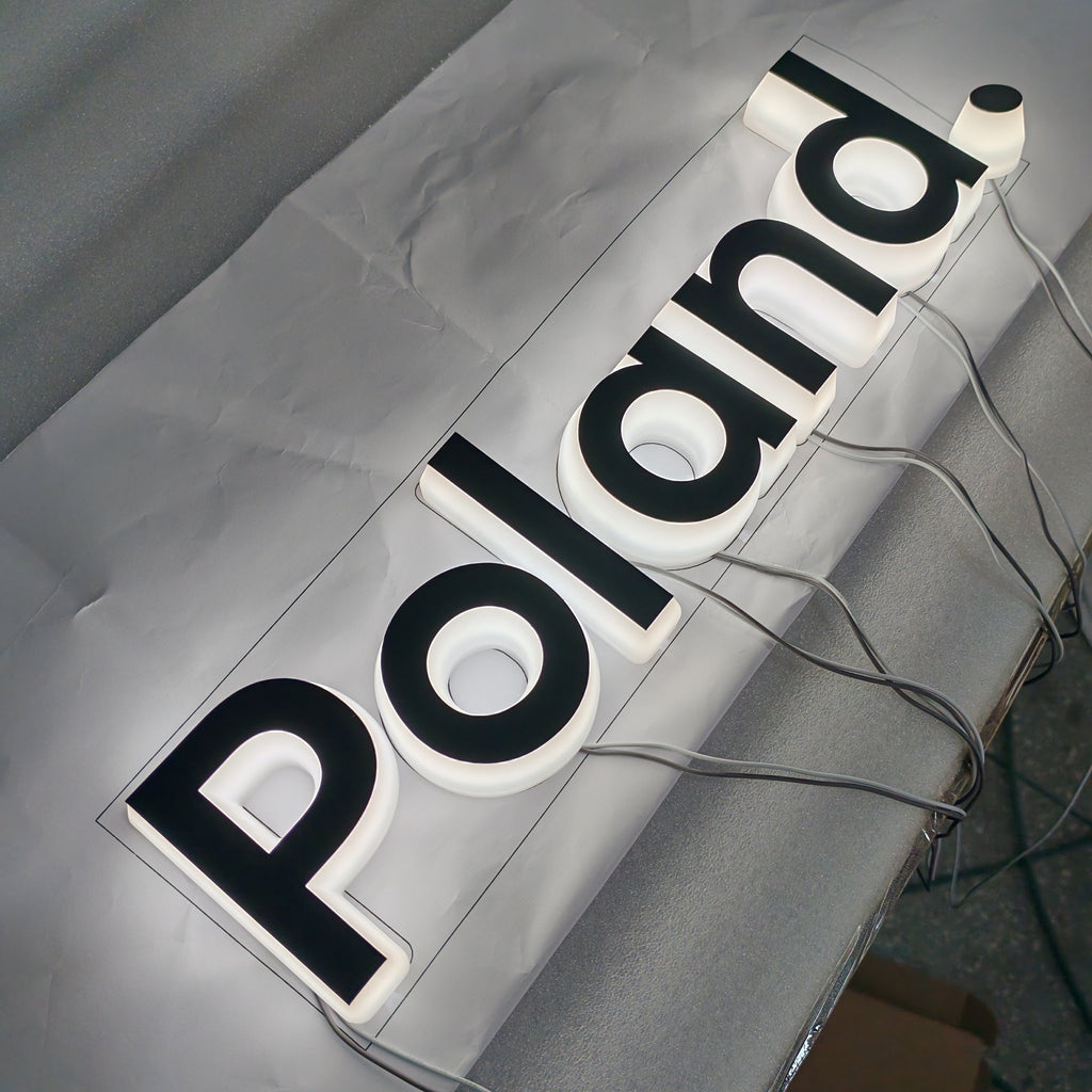 Office indoor custom name signs wall mounted acrylic cut letters 3d edge lit led sign letters