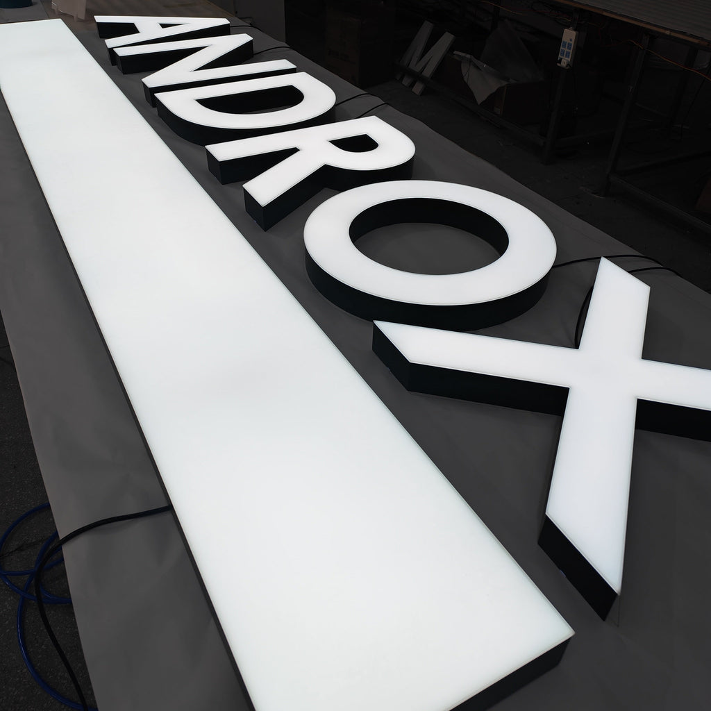 Building Exterior Sign Letters Display High Brightness Frontlit Metal Channel Letters Signage