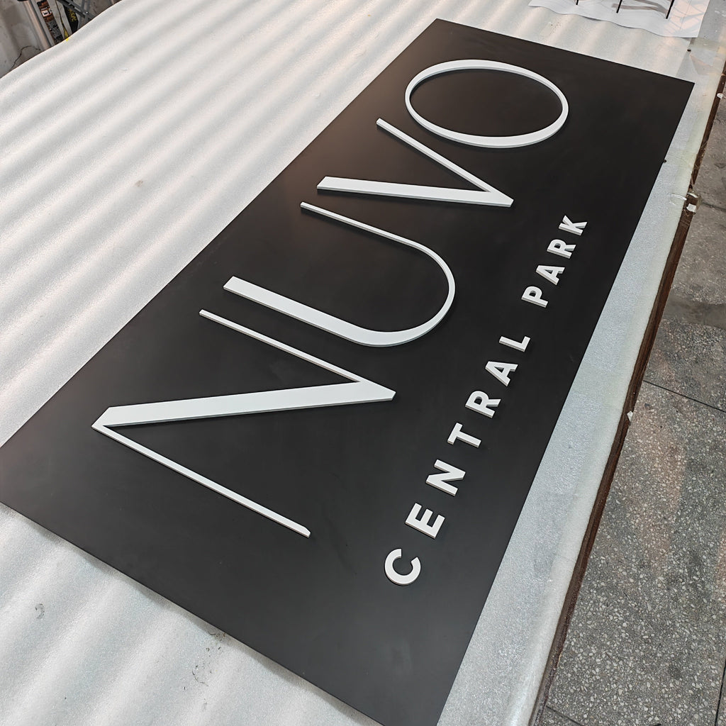 Brand Logo Display 3D Painted Aluminum Cut Letters Office Interior Wall Metal Plate Signage