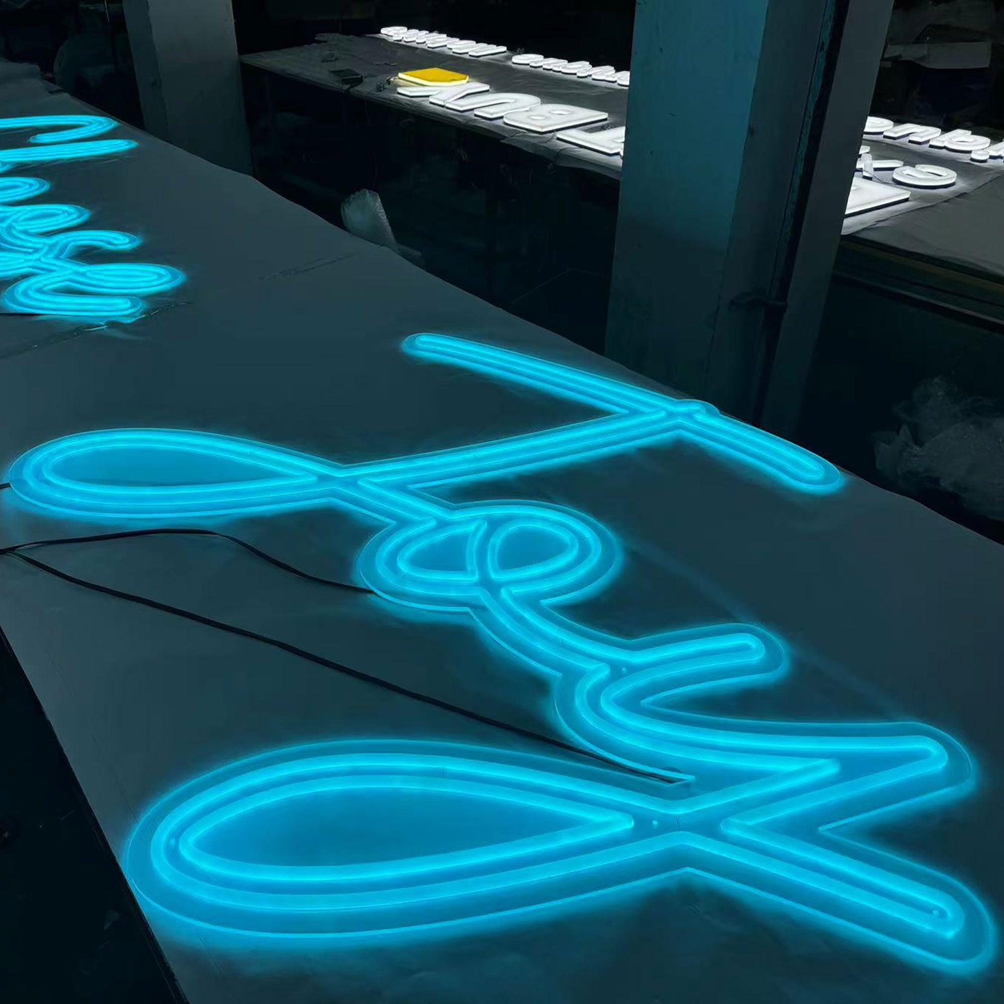 Custom shop sign led neon lettering rgb remote control led signage