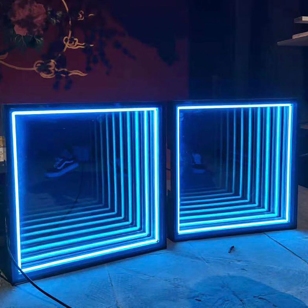 Customized Multi Layer Wall Mounted Infinity Mirror Acrylic Abyss Mirror LED Infinite Sign