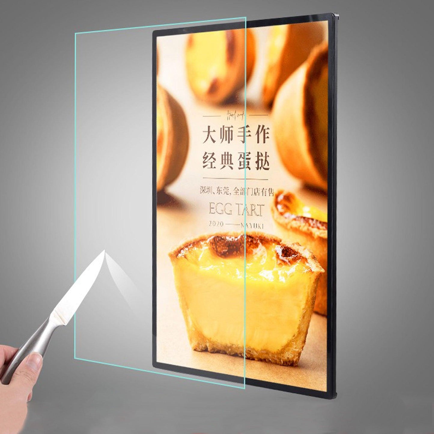 Custom Wall Mounted LED Poster Display Aluminium Illuminated Restaurants Menu Lightbox