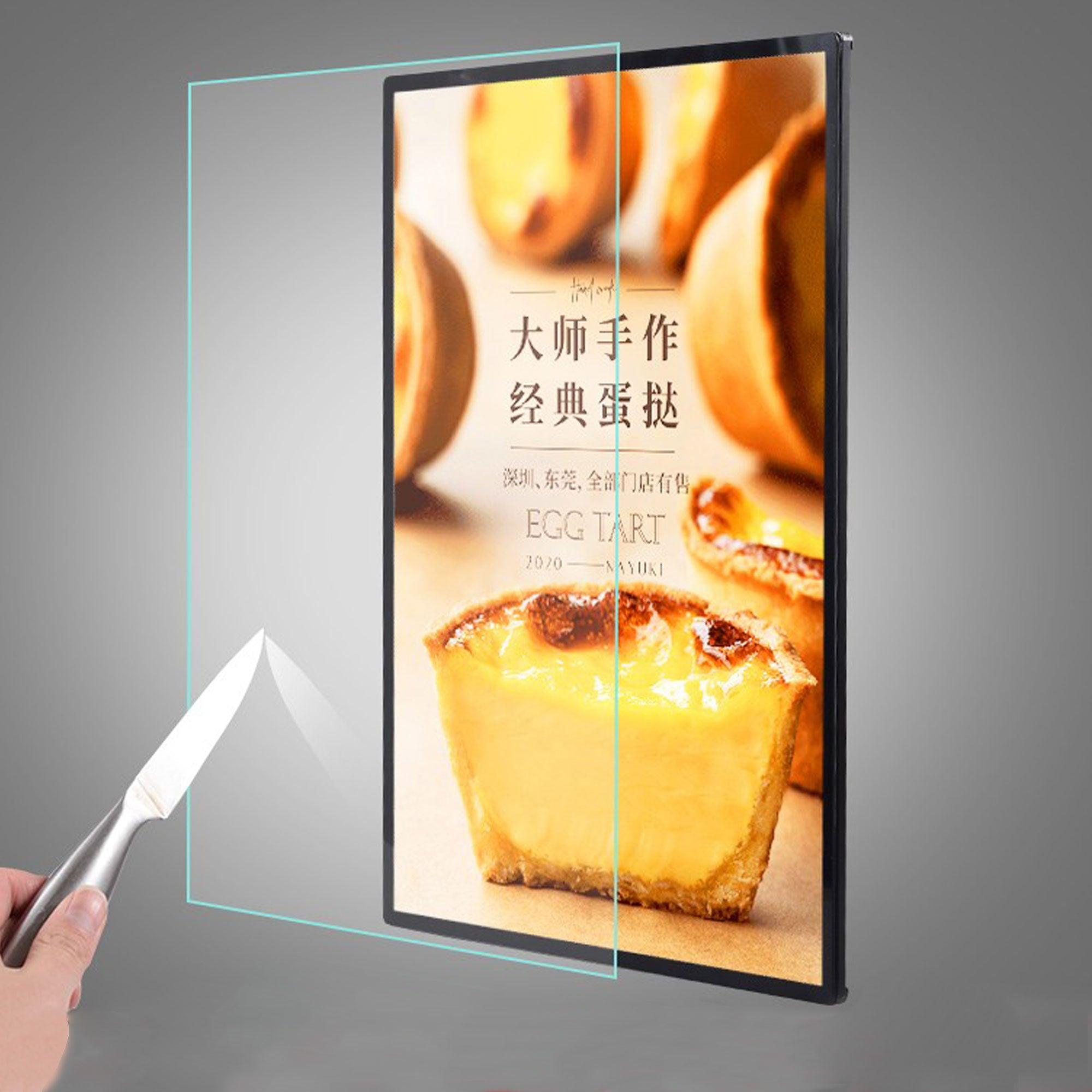 Custom Wall Mounted LED Poster Display Aluminium Illuminated Restaurants Menu Lightbox