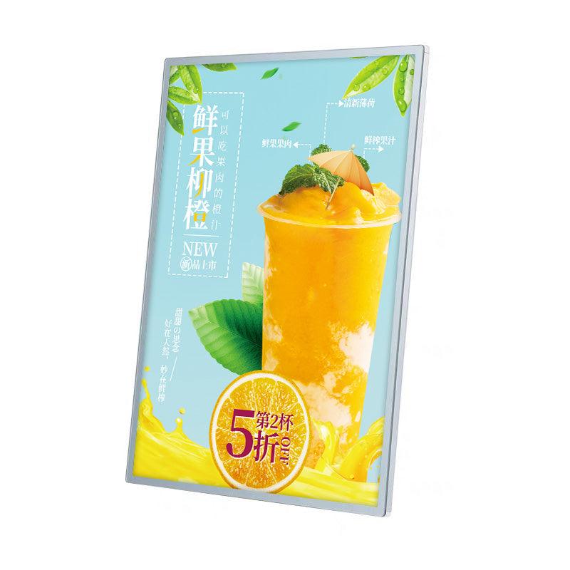 Custom Wall Mounted LED Poster Display Aluminium Illuminated Restaurants Menu Lightbox