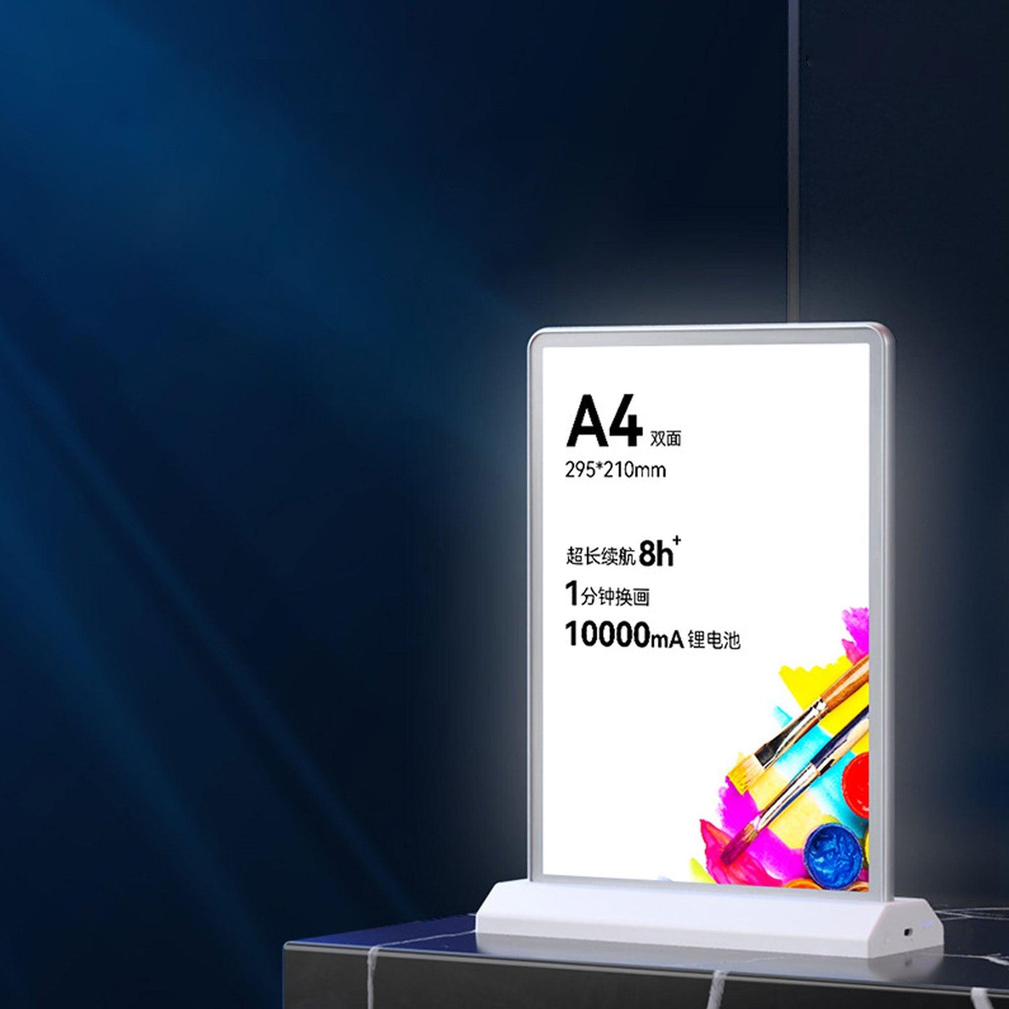 Desktop Display Magnetic Ultra Thin LED Advertising Sign Double Side A4 Led Light Box