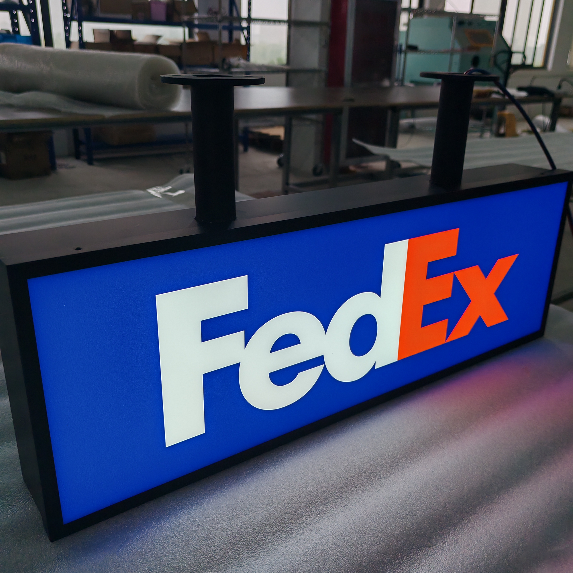 3D Front Illuminated Cabinet Sign Stainless Steel Fabricated Hanging Sign Advertising Acrylic Light Box Signboard