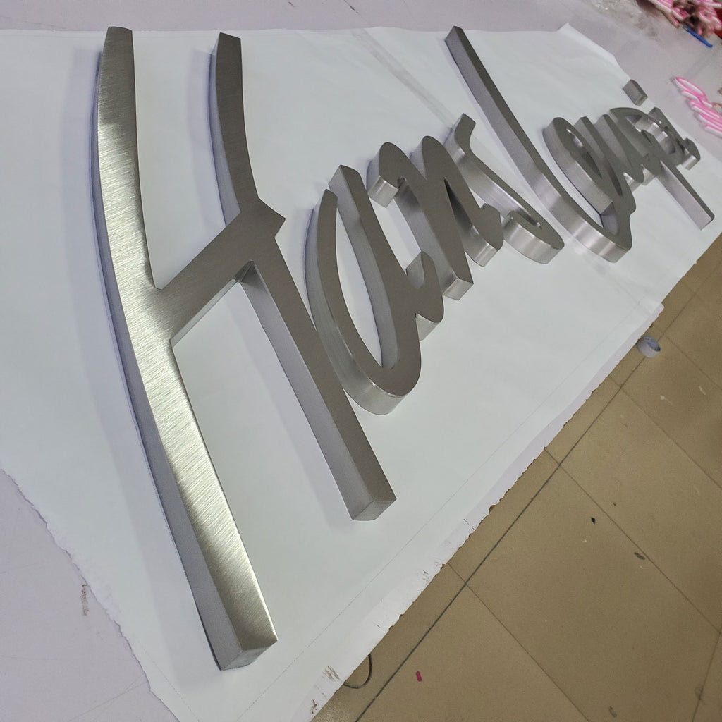 Stainless Steel Channel Letters Factory Price Non-illuminated 3D Laser Cut Letter Alphabet Number Signs for Buildings