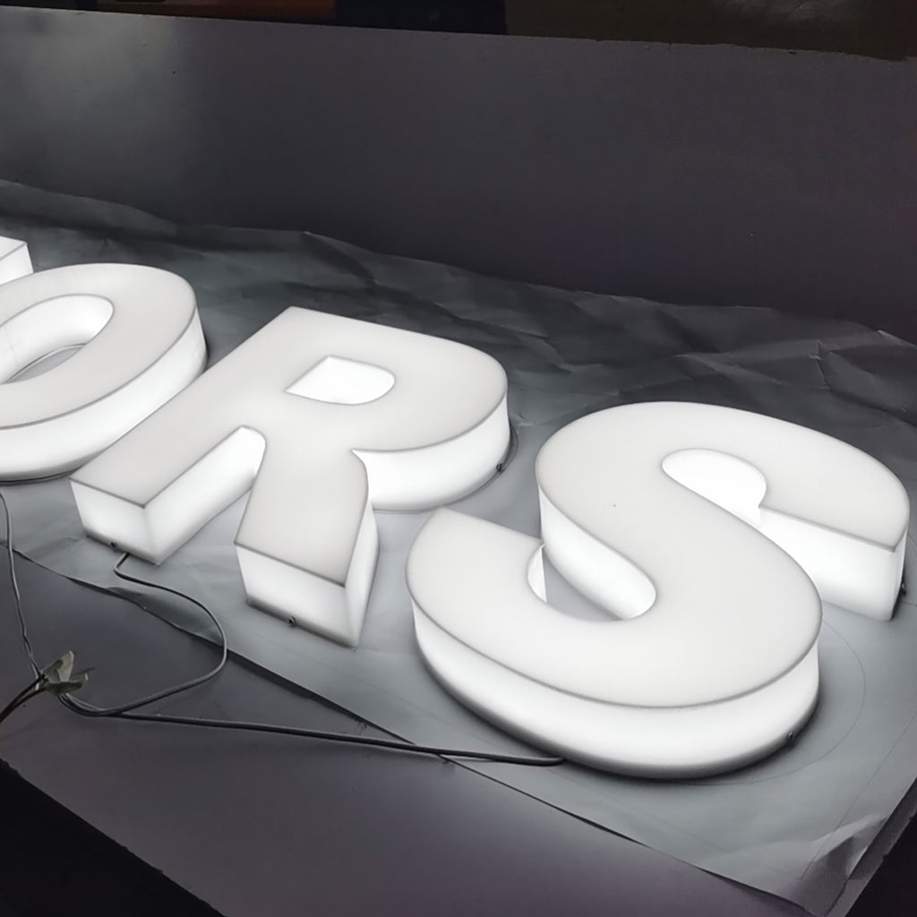 Outdoor Custom Size Company Logo 3D Light Up Full Acrylic Sign Shopfront Led Channel Letters