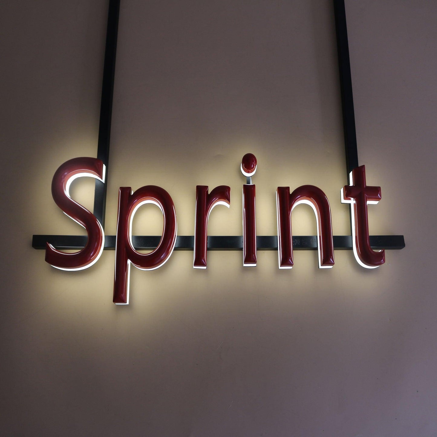Custom hanging shopfront acrylic small mini led letters acrylic light solid letters signage company logo backlit sign