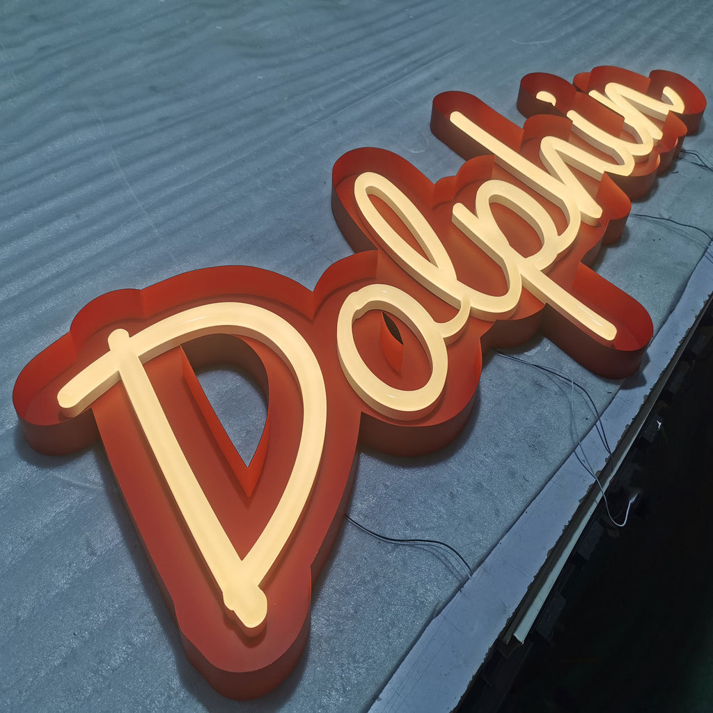 Customized Business Shopfront Indoor Acrylic Letters Electronic Custom LED Faux Neon Signs