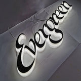 Custom Storefront Sign Acrylic Illuminate Signage Side Full Lit Letters LED Lighting Logo Outdoor Indoor Use