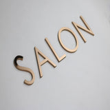 Flat cut solid stainless steel letters for wall decoration indoor and outdoor advertising logo business signage