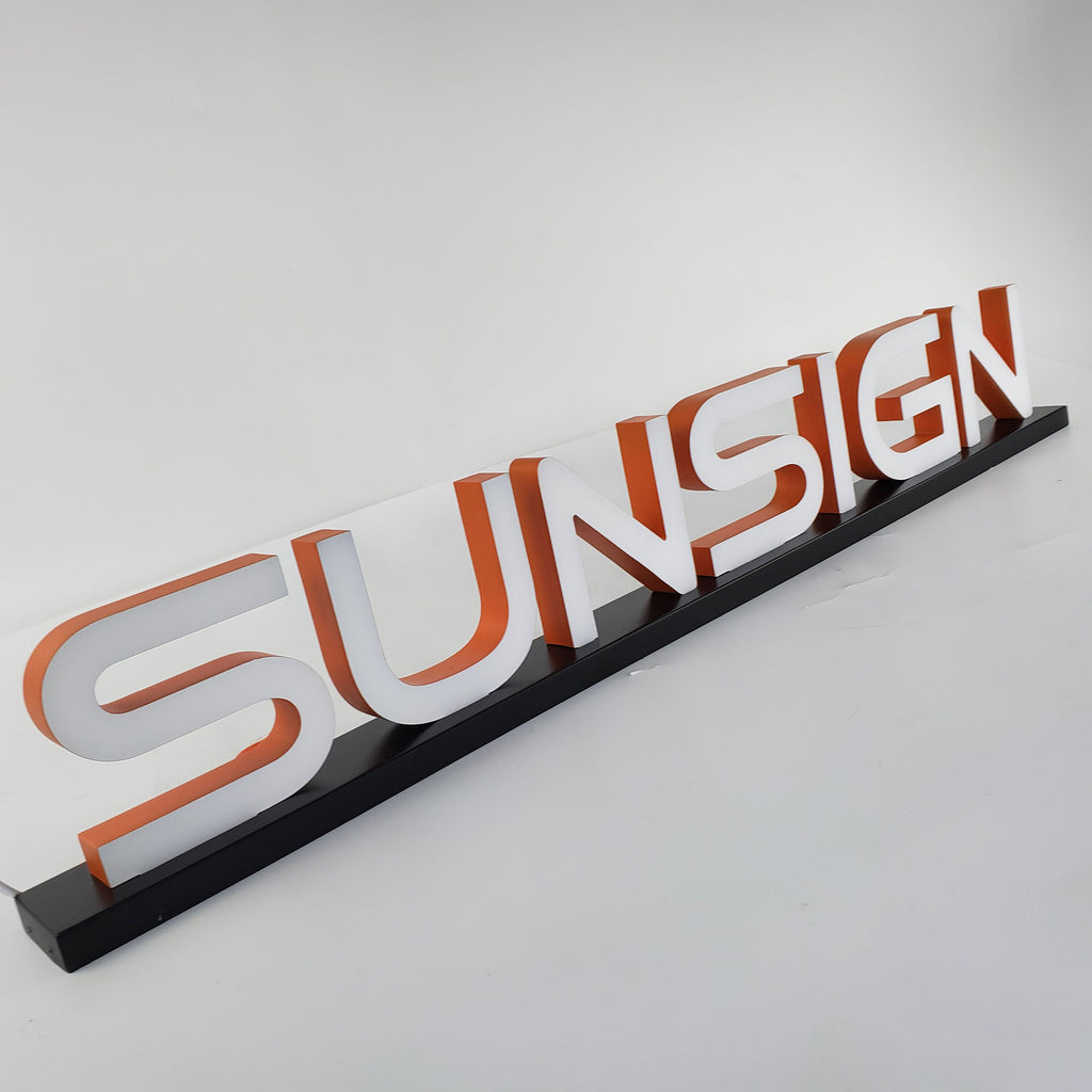 Interior Double Side Illuminated Channel Sign Stainless Steel Backlit Signage Free Standing Acrylic Letters For Business Logo