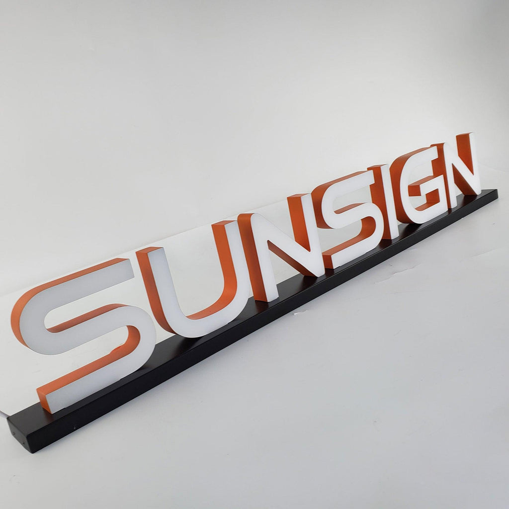 Interior Double Side Illuminated Channel Sign Stainless Steel Backlit ...