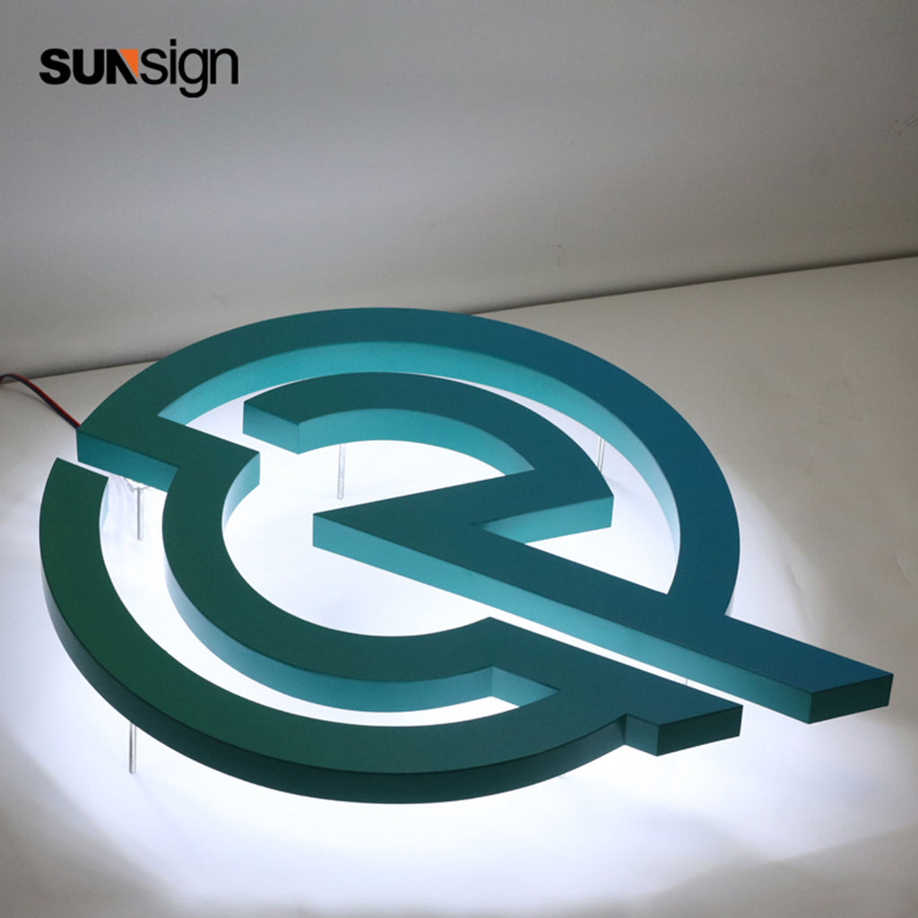 Manufacturer wholesale custom business office indoor letter wall hanging 3d gold color led reverse lit acrylic letters signs