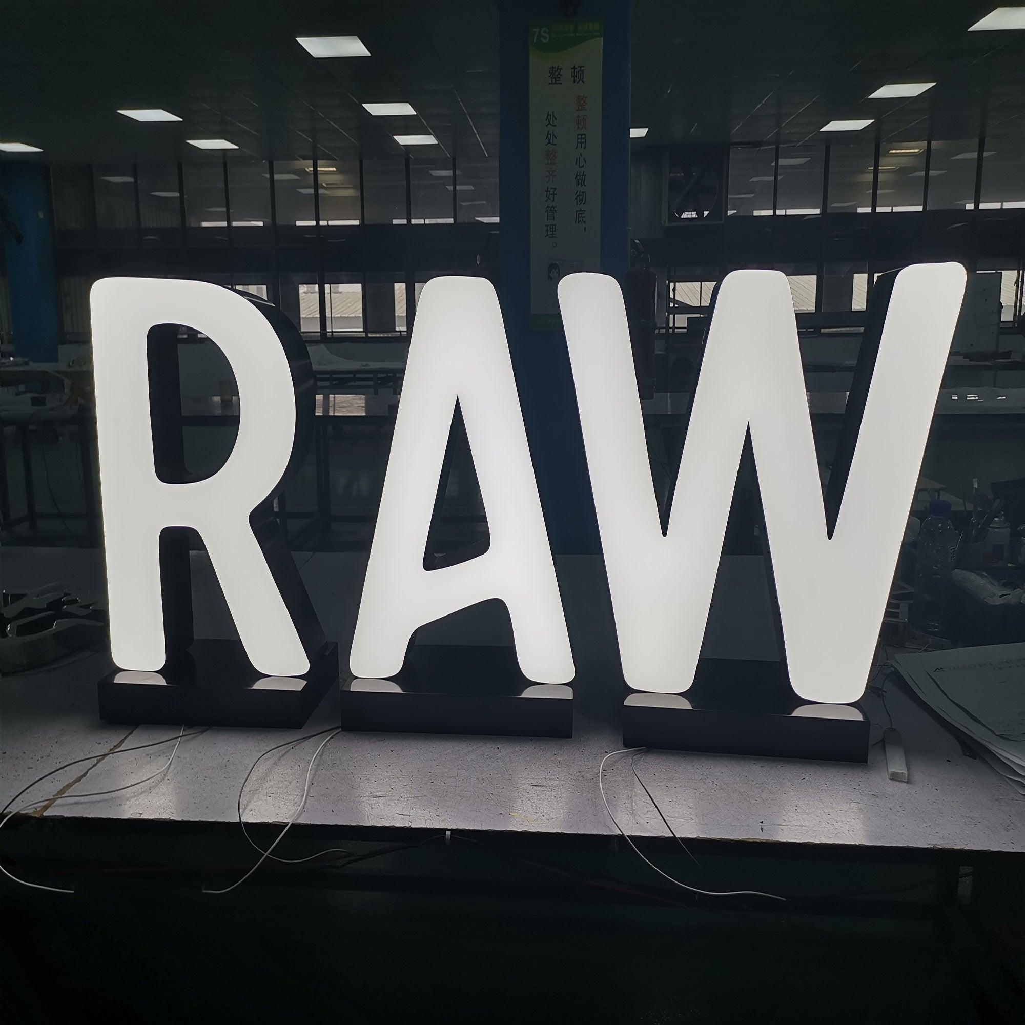 Custom Outdoor 3d Led Channel Letters Sign Giant Large Free Standing Front Illuminated Acrylic Letters Mall Signage