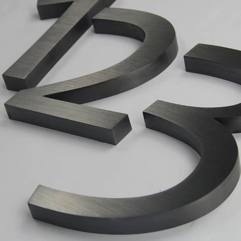 Customized Stainless Steel Letters Brushed Metal Channel Letters Indoor House Number Sign