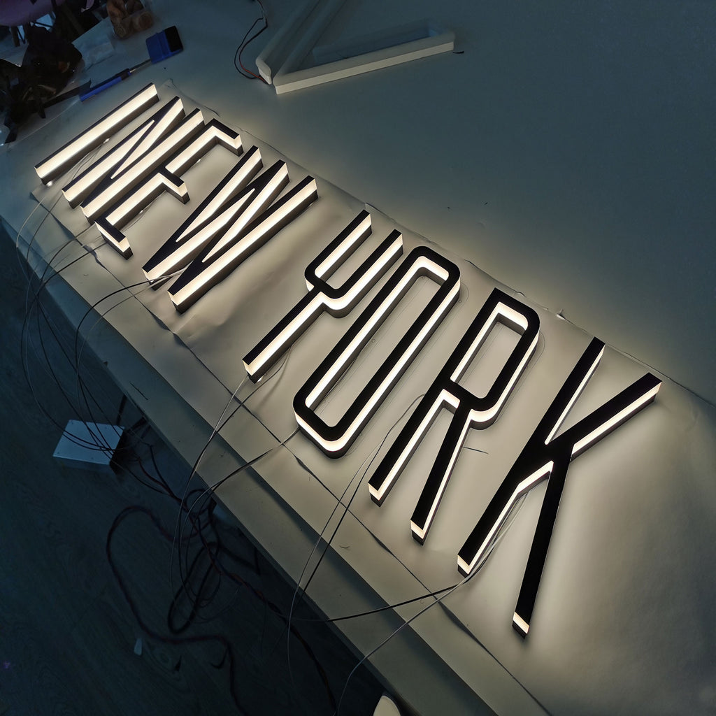 Office Outdoor Acrylic Side Illuminated Building Signs Edge-lit LED 3D Channel Letters Sign