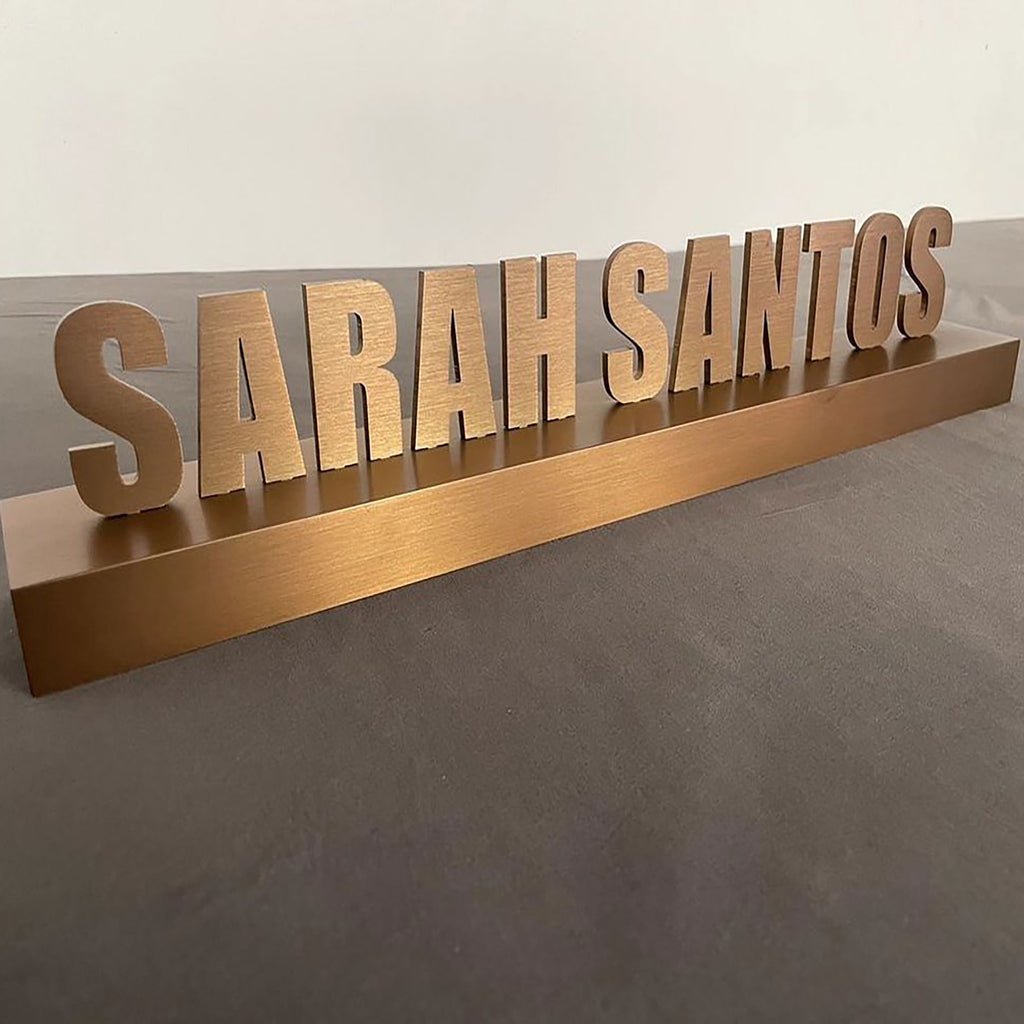 Custom Free Standing Laser Cut Solid Metal Alphabets Letter 3D Brushed Aluminium Letters