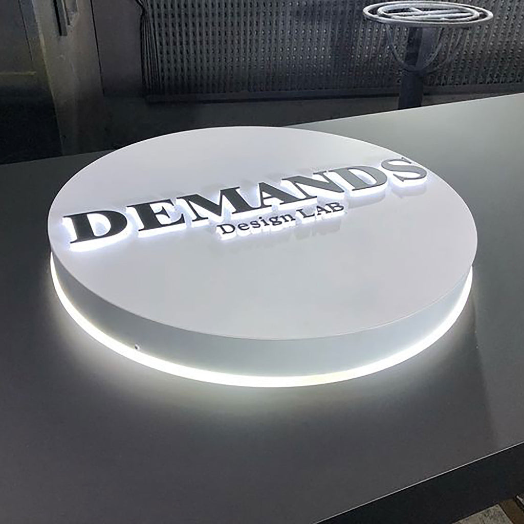 Commercial custom exterior led light box front illuminated acrylic letters back lighting box signage