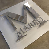 Free design company hotel image wall logo sign back luminous letter stud mounted polished led logo sign