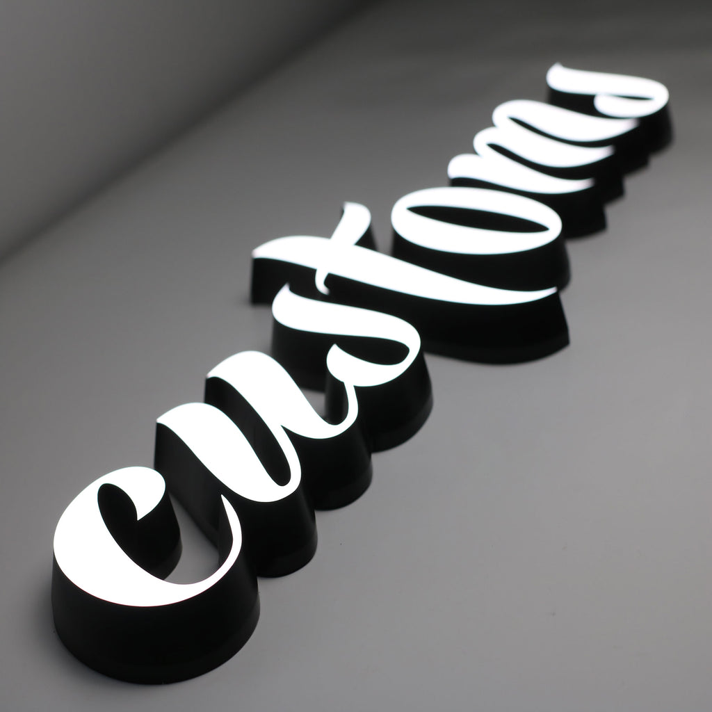 Lighted Words Fabricated Letter Illuminated 3D Business Store Led Sign Shop Front Signs Three Dimensional Acrylic Letters