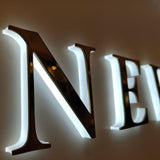 Custom Business Sign Lighted Outdoor Waterproof Metal Letters Backlit 3D Wall Acrylic Letter