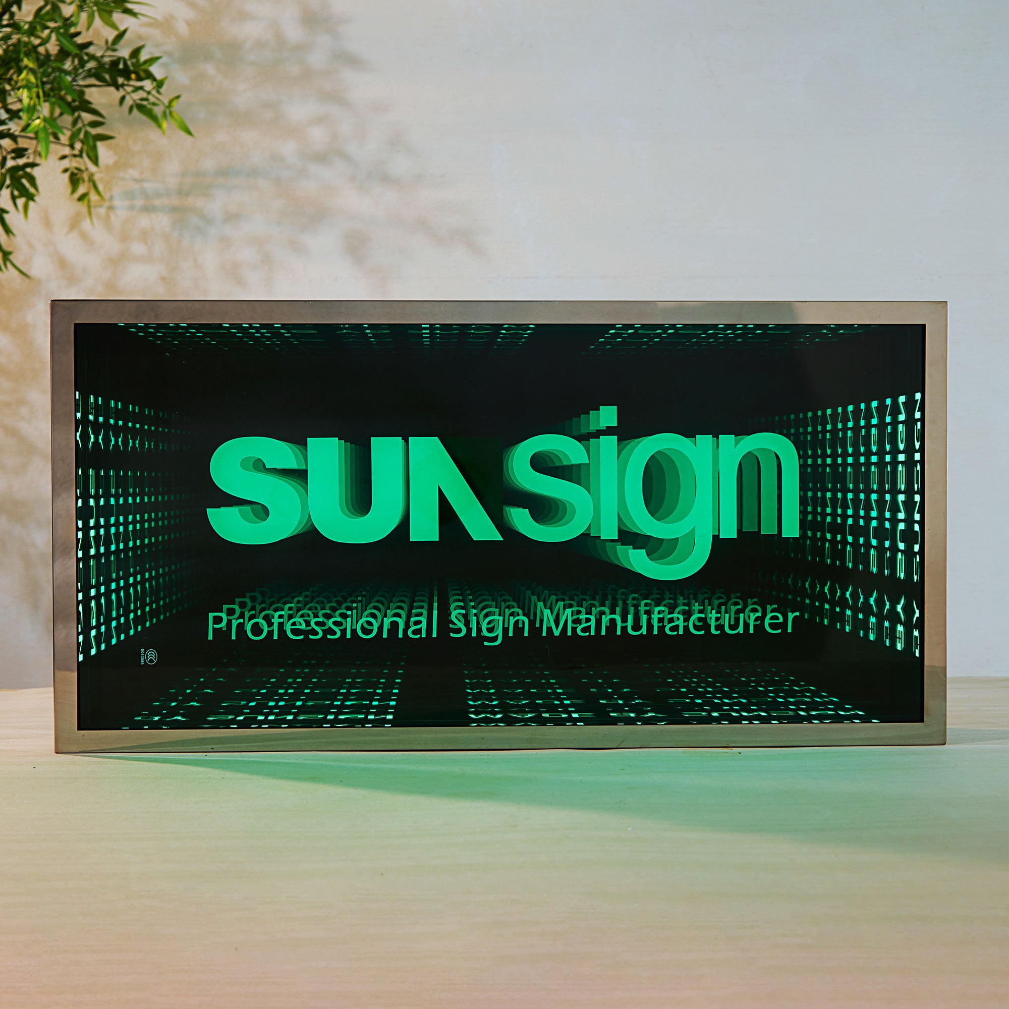 Customized RGB Color Changing LED Infinity Mirror Signage Office 3D Sign LED Mirrors Shop Name Billboard